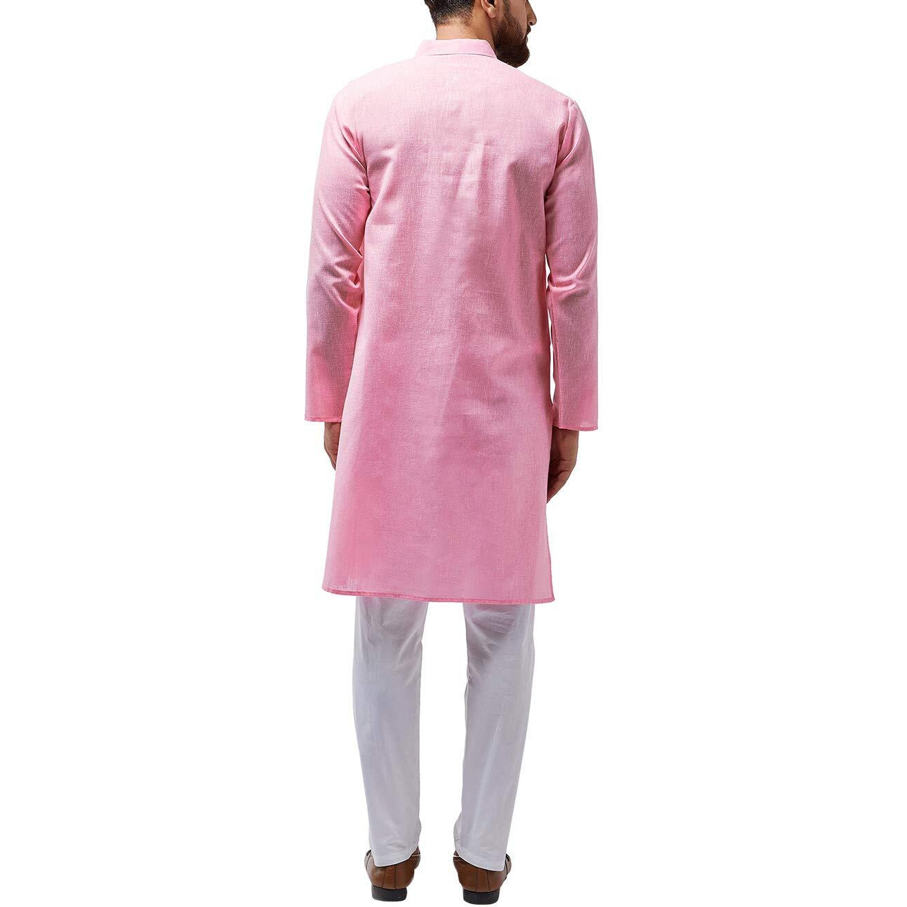 Sojanya (Since 1958 Men's Pink Cotton Blend Only Long Kurta Size M