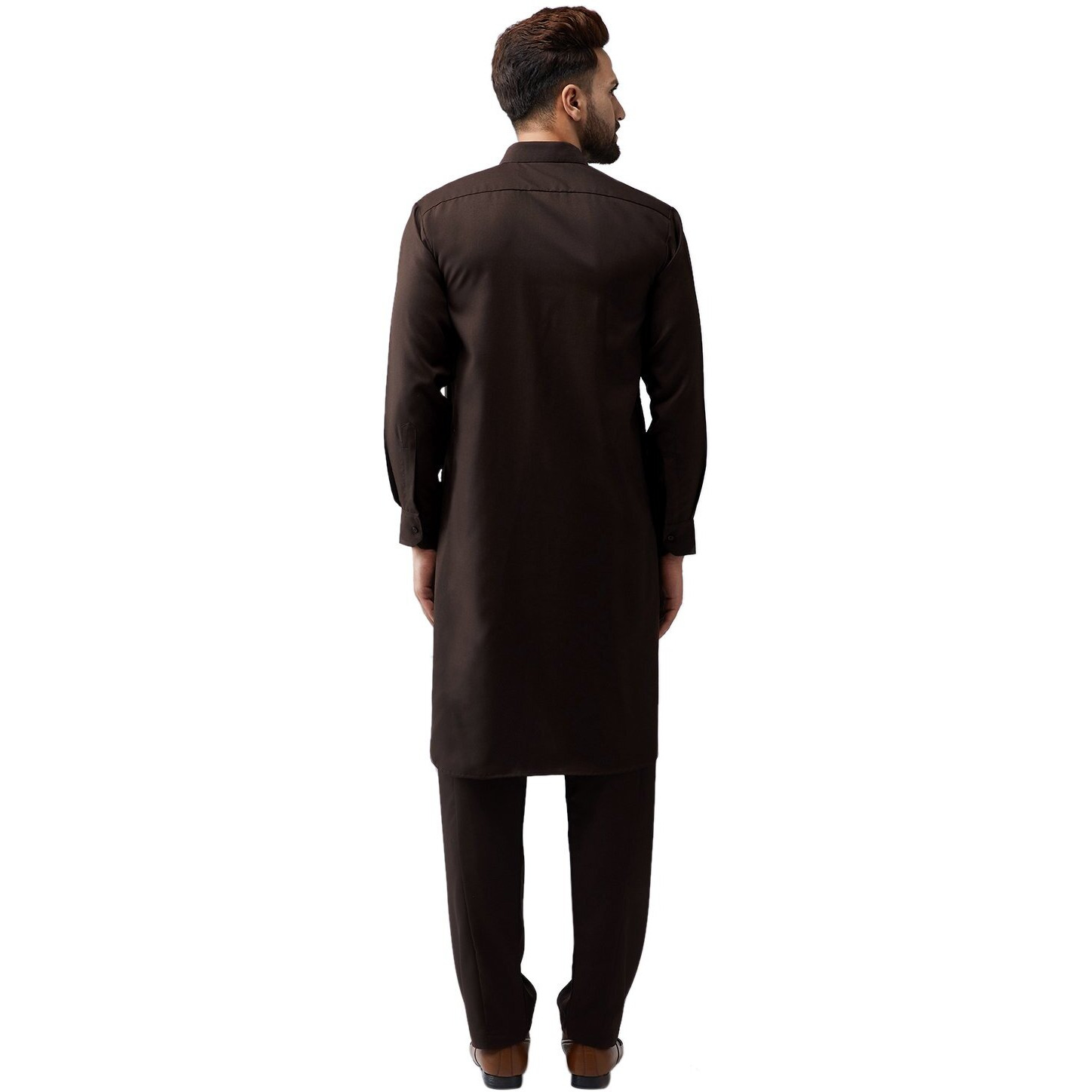 Sojanya (Since 1958 Men's Dark Brown Cotton Kurta Pathani Set Size Xxl