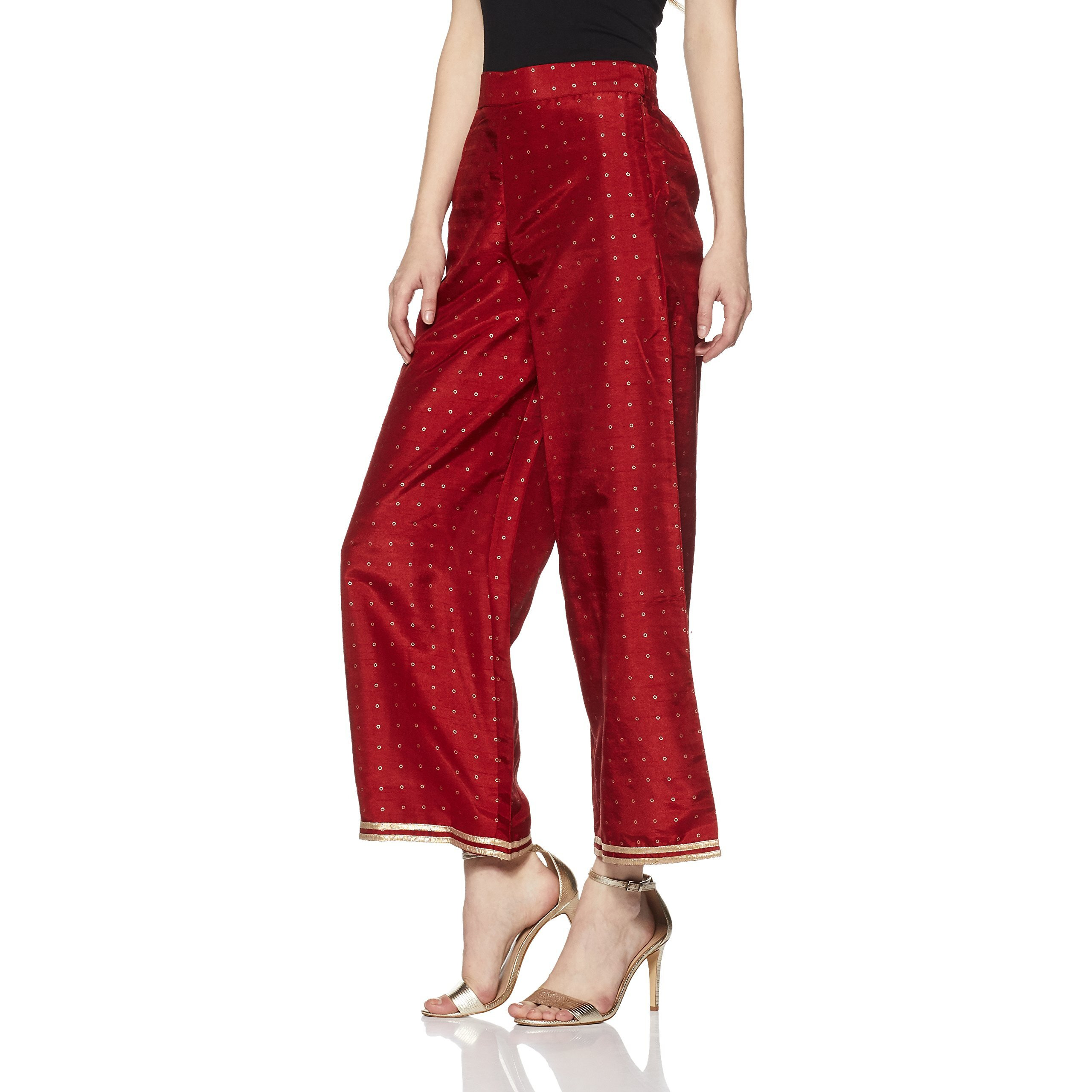 W For Woman Women's Straight Pants (17Au60952-50596_Red_16)