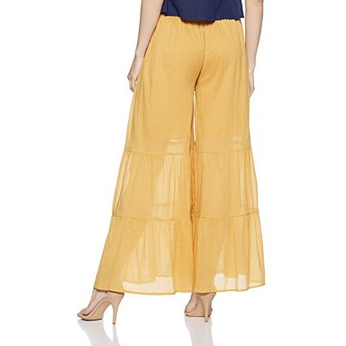 Aurelia Women's Loose Fit Cotton Palazzo (18Fek60091-03435_Xxl_Gold_Gold_2Xl)