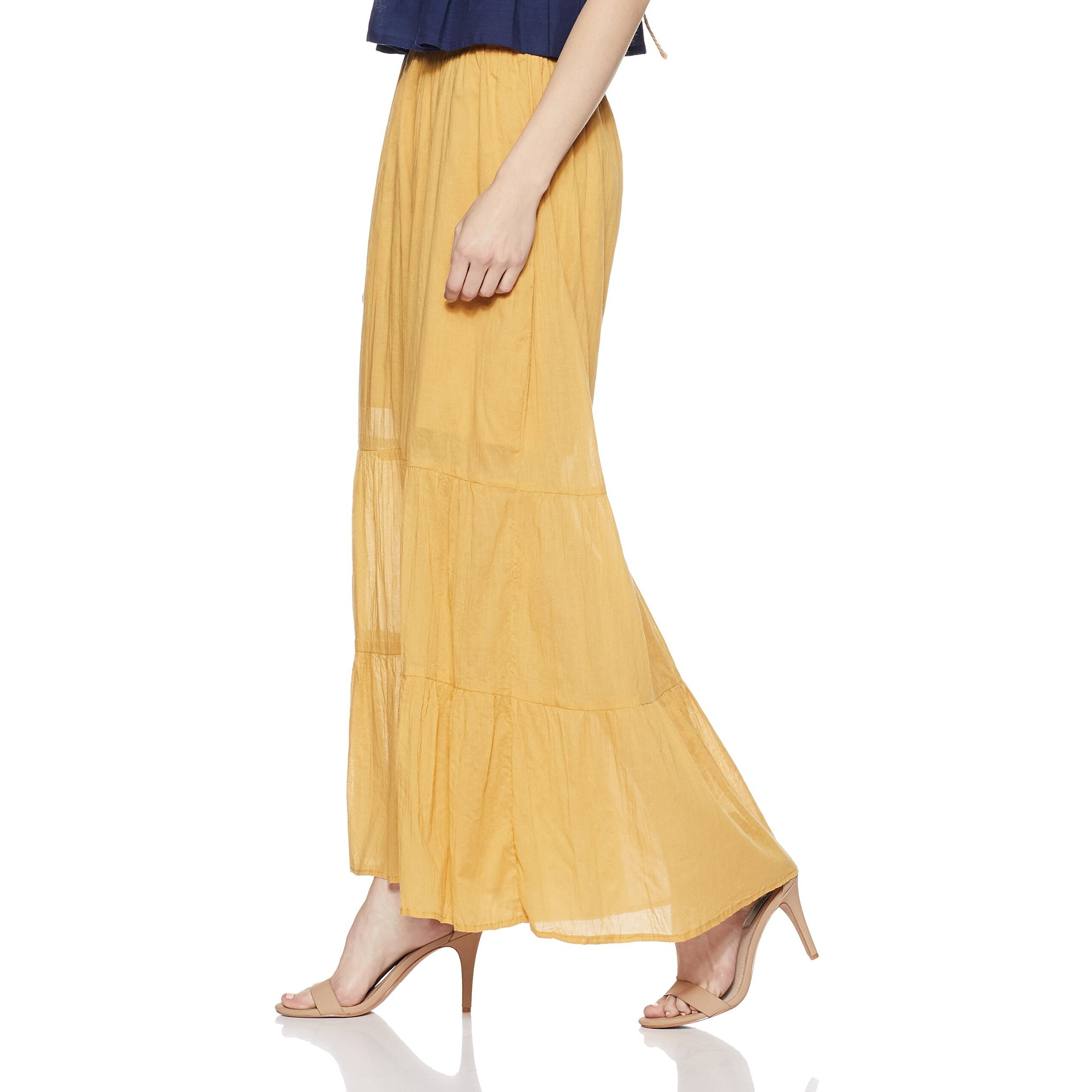 Aurelia Women's Loose Fit Cotton Palazzo (18Fek60091-03435_Xxl_Gold_Gold_2Xl)