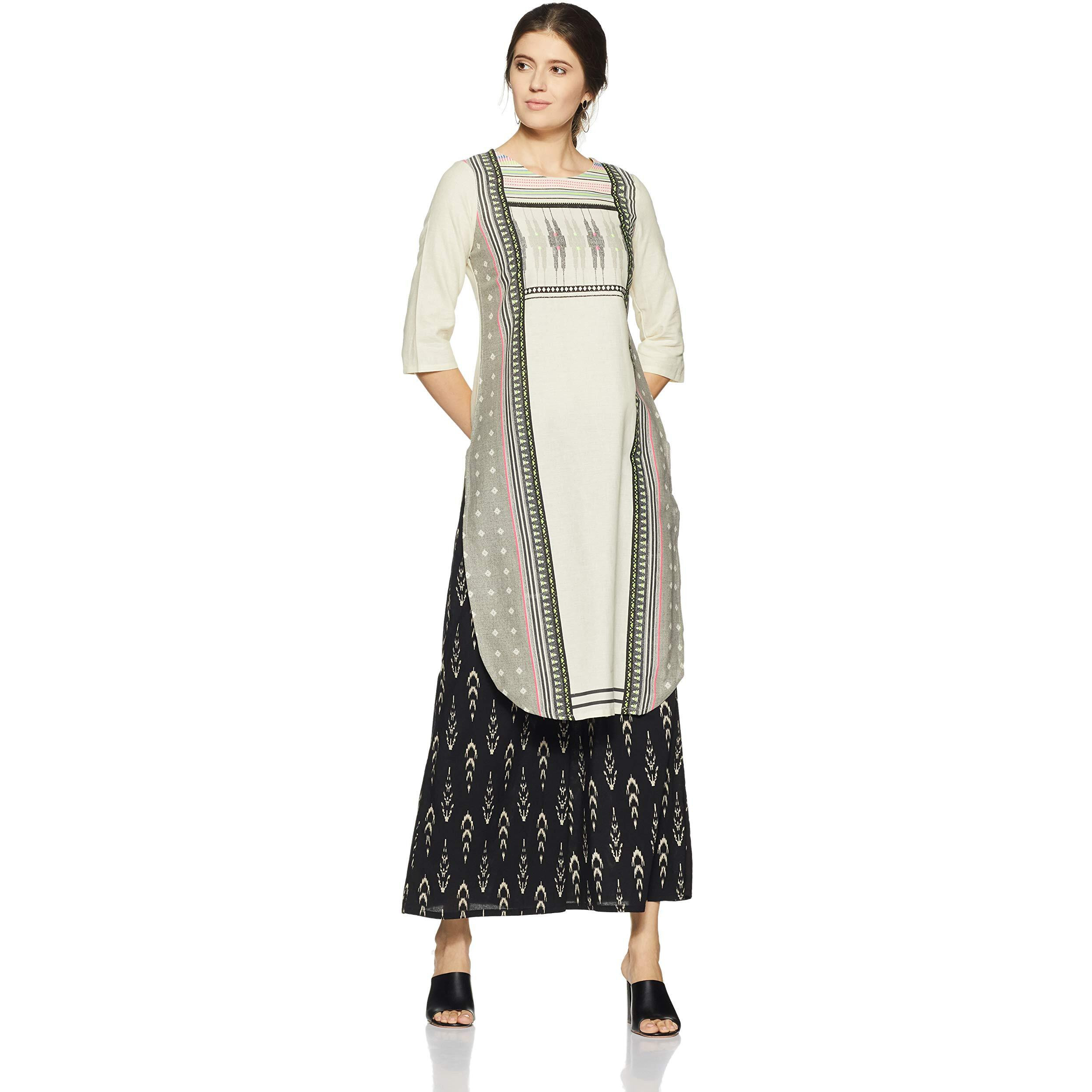 W For Women's Straight Kurta (18Fe17842L-51364_Grey_Xs)