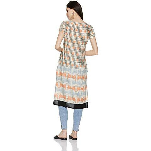 W For Women's Straight Kurta (18Fe17846L-51211_Multicolor_6)