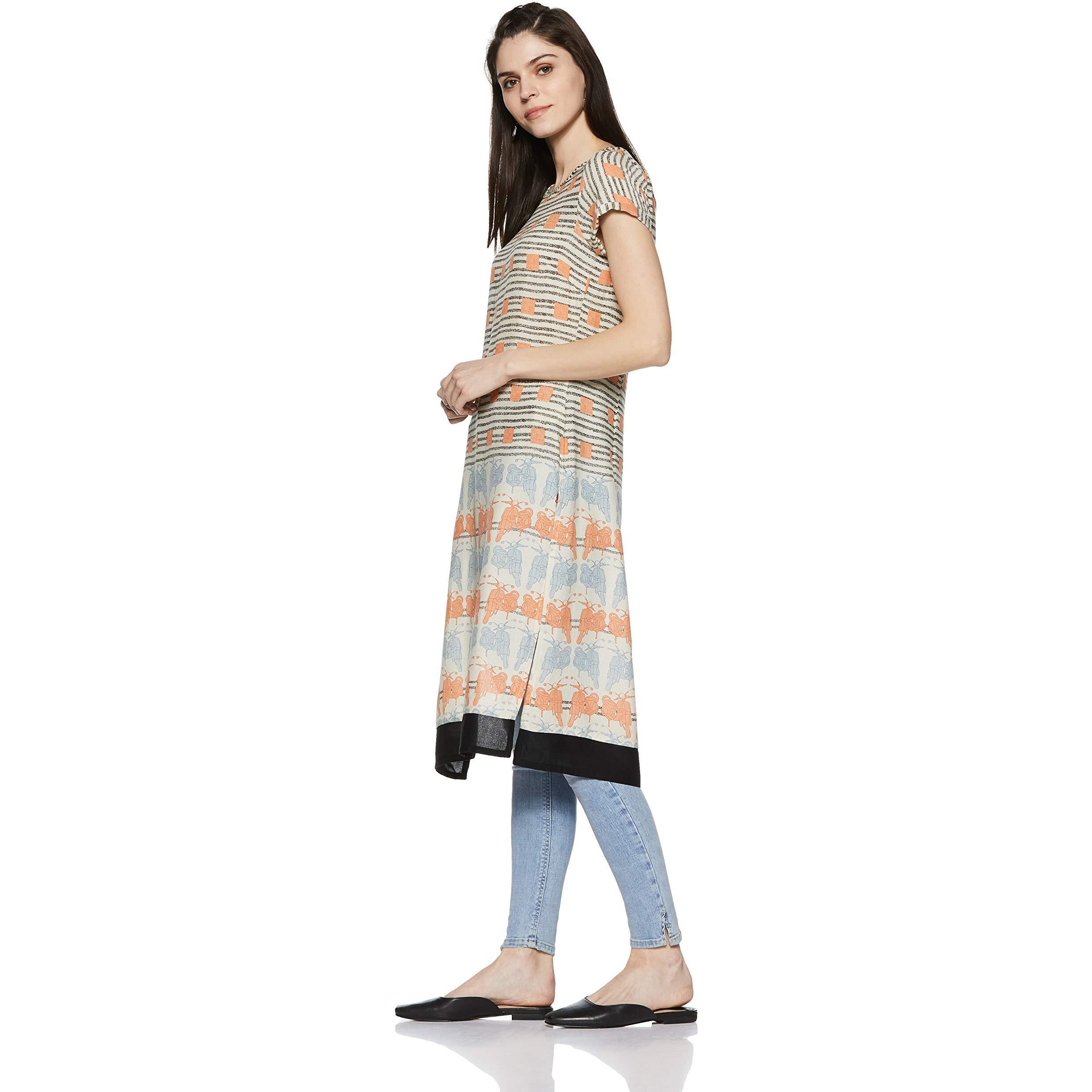 W For Women's Straight Kurta (18Fe17846L-51211_Multicolor_6)