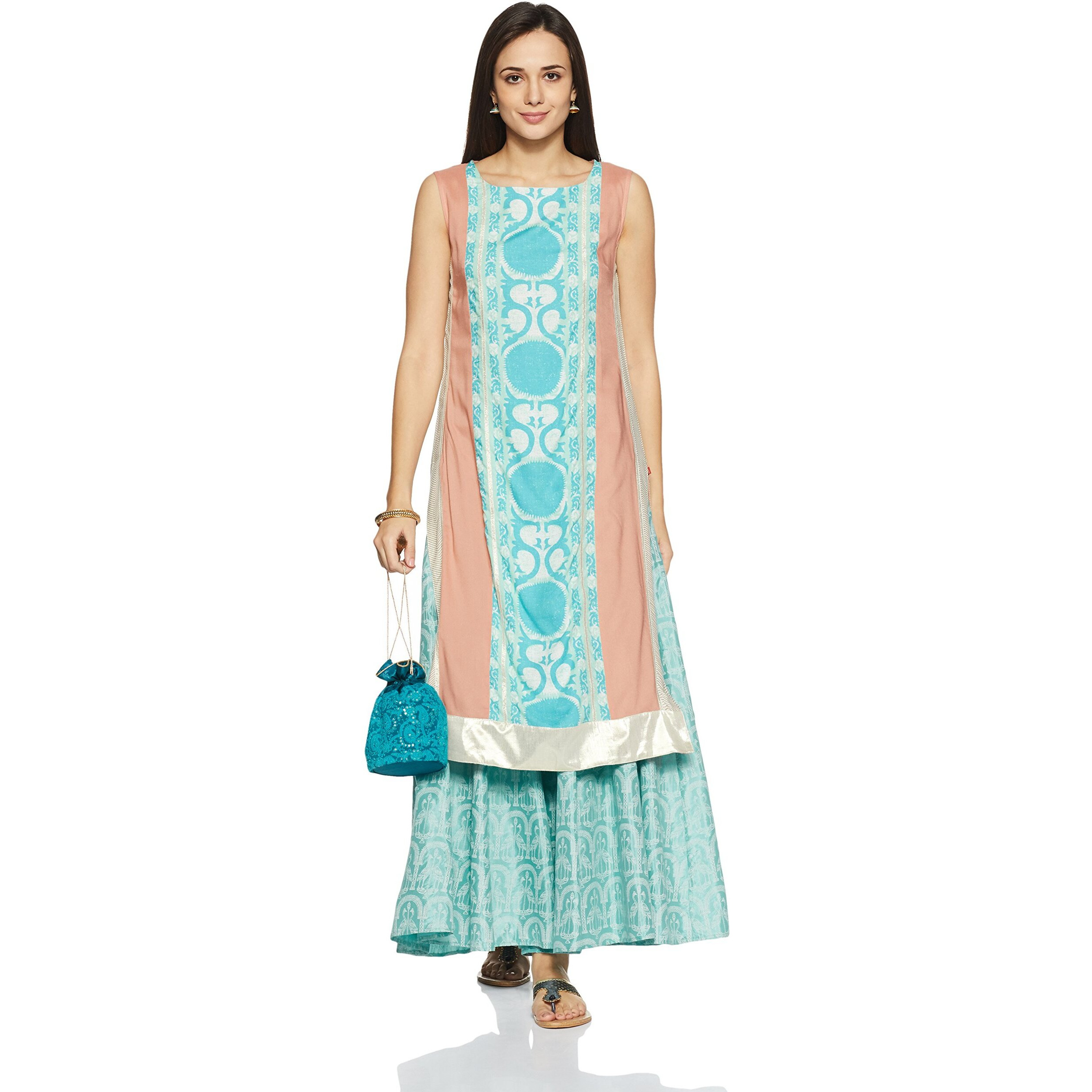 W For Women's Straight Kurta (18Fe17637-51551_Blue_16)
