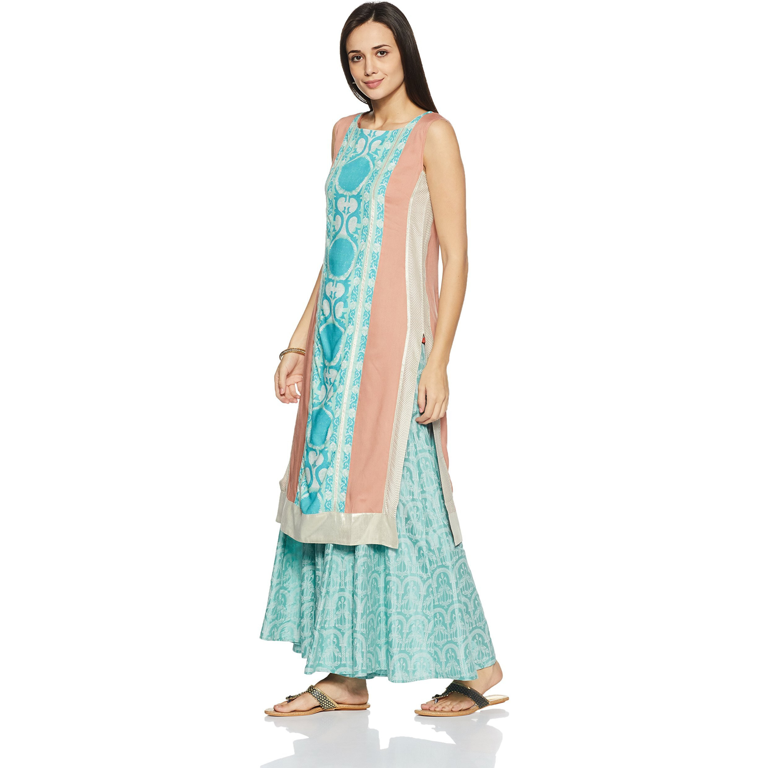 W For Women's Straight Kurta (18Fe17637-51551_Blue_16)