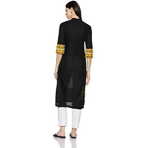 W For Woman Women's Synthetic Kurta (18Fe17514-59395_Off White_Large)