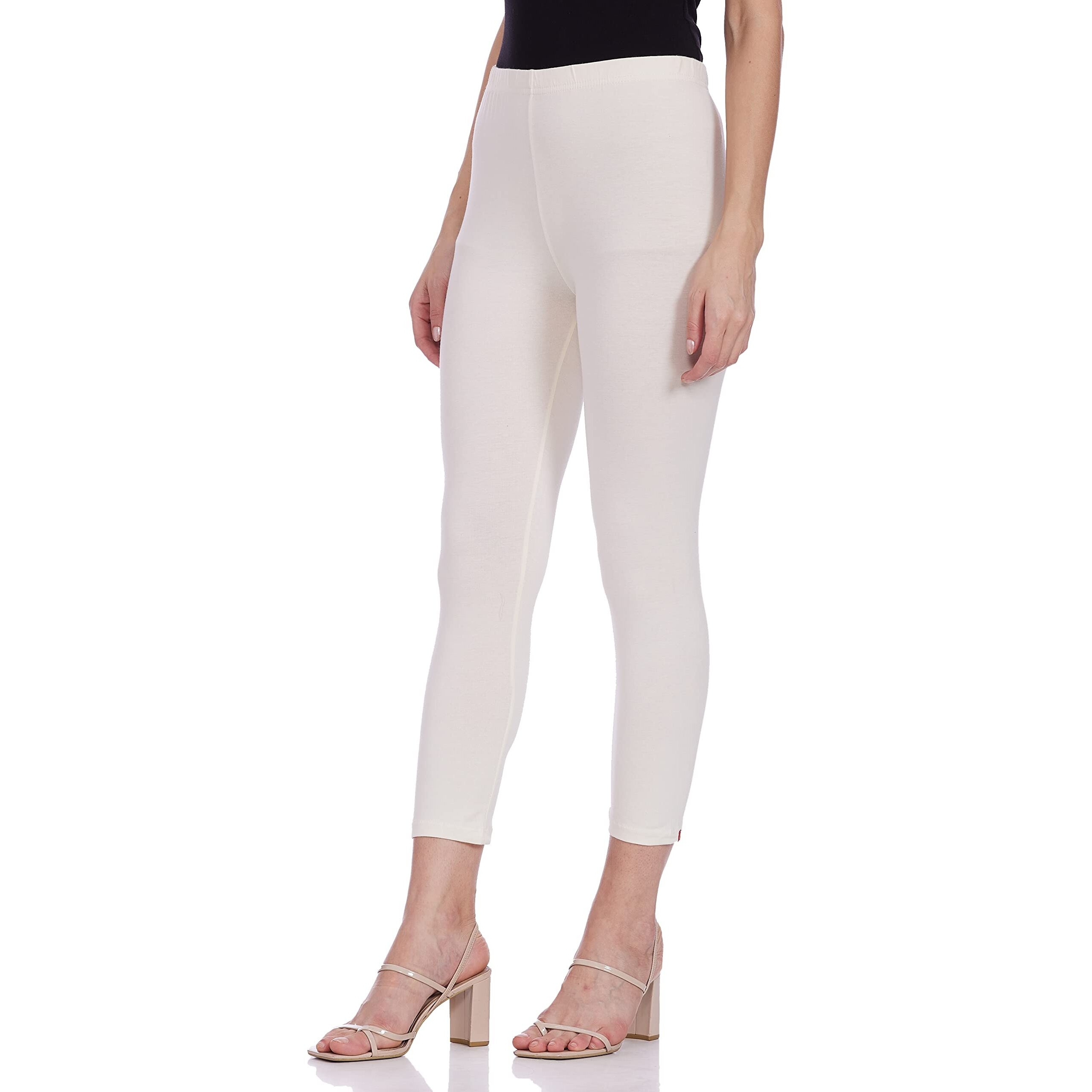 W For Woman Women's Regular Fit Cotton Leggings (Cr160006-45756_Cream_Medium_Cream_M)