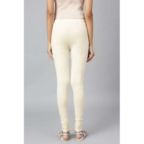 Aurelia Off White Solid Poly-Blend Churidar Ethnic Bottomwear