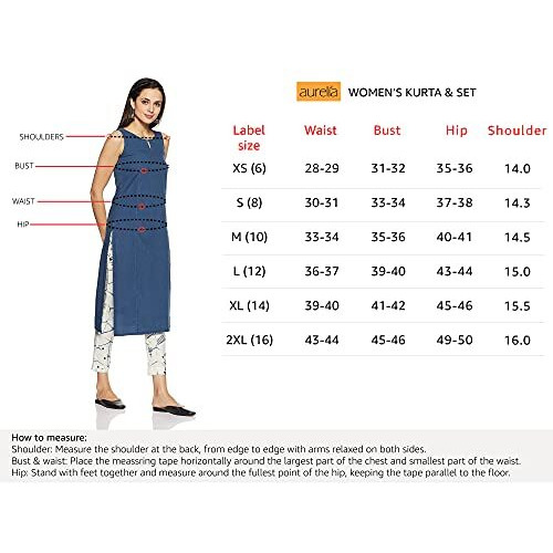 Aurelia Women's Straight Kurta (15Auk11267-78107_Blue_S)