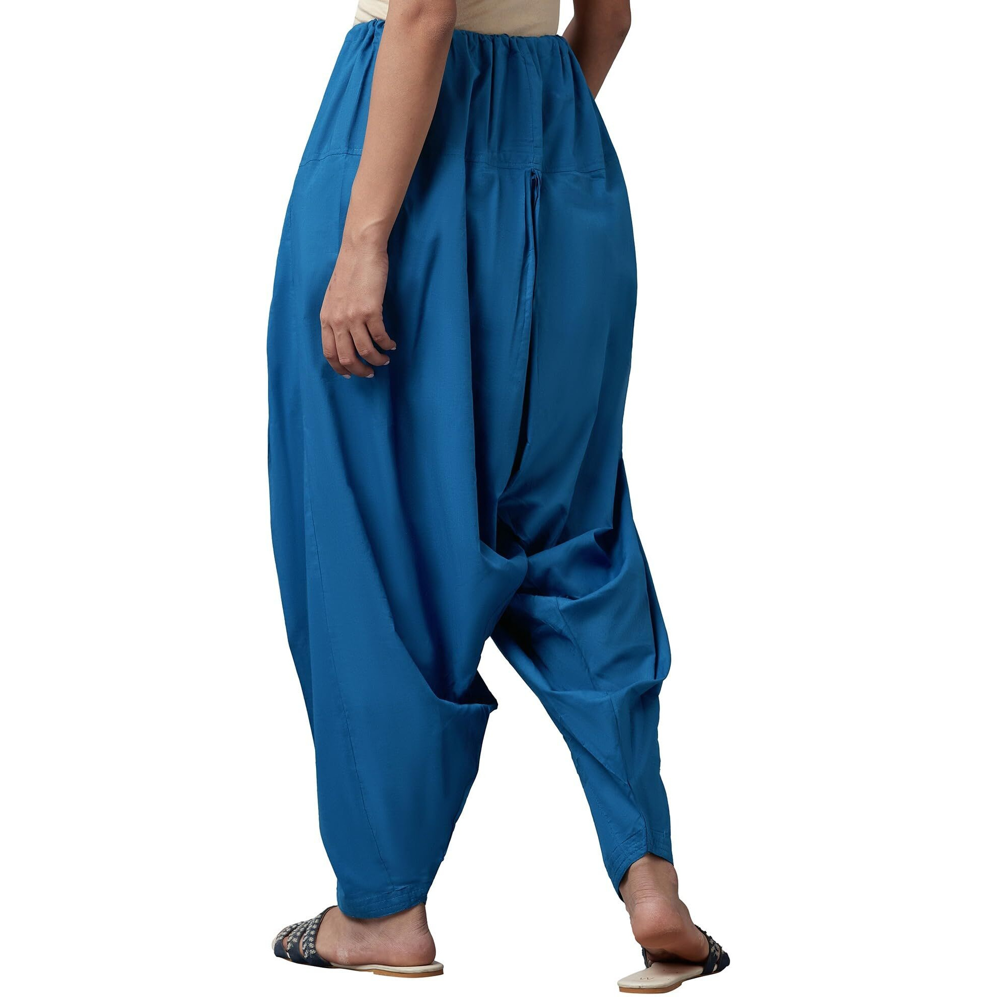 Aurelia Women's Loose Fit Patialas (Crk60025-01121_Blue_X-Large), Xl_Fs