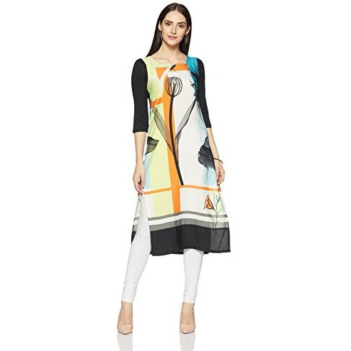 W For Woman Women's Straight Kurta (16Fe15662-57124_Ecru_18)