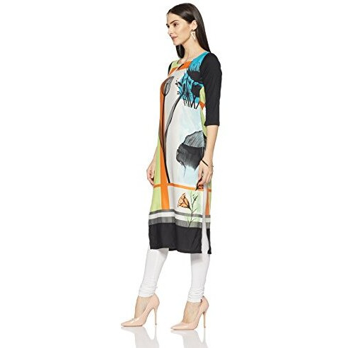W For Woman Women's Straight Kurta (16Fe15662-57124_Ecru_18)