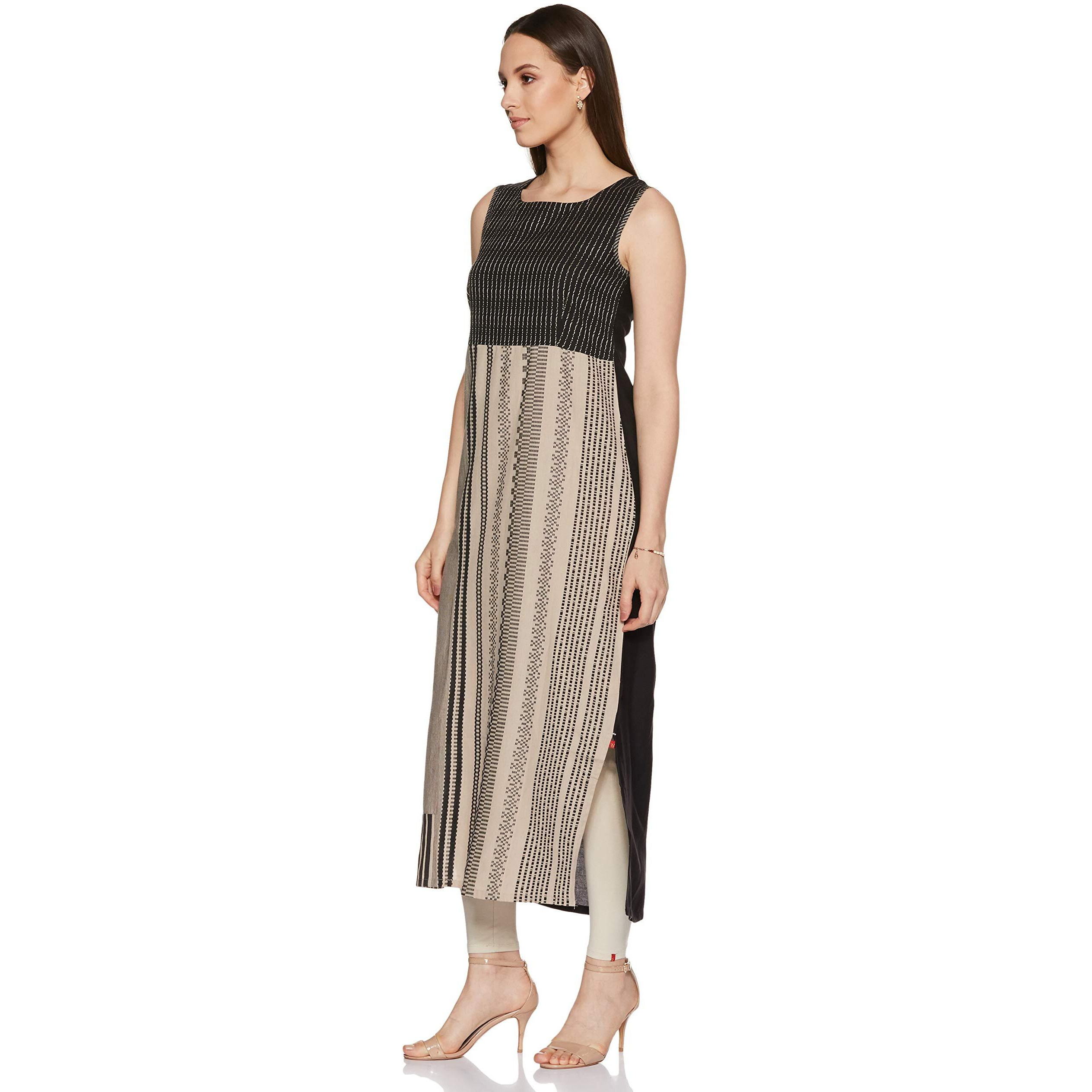 W For Woman Women's Straight Kurta (16Fe15830-72015_Beige_6)