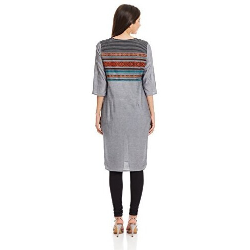 Aurelia Women's Straight Kurta (16Auk12790-78445_Black_Medium)