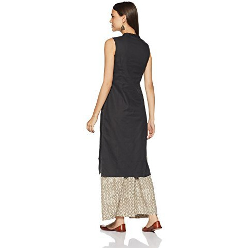 Aurelia Women's Straight Kurta (16Auk12870-02041_Black_Medium)