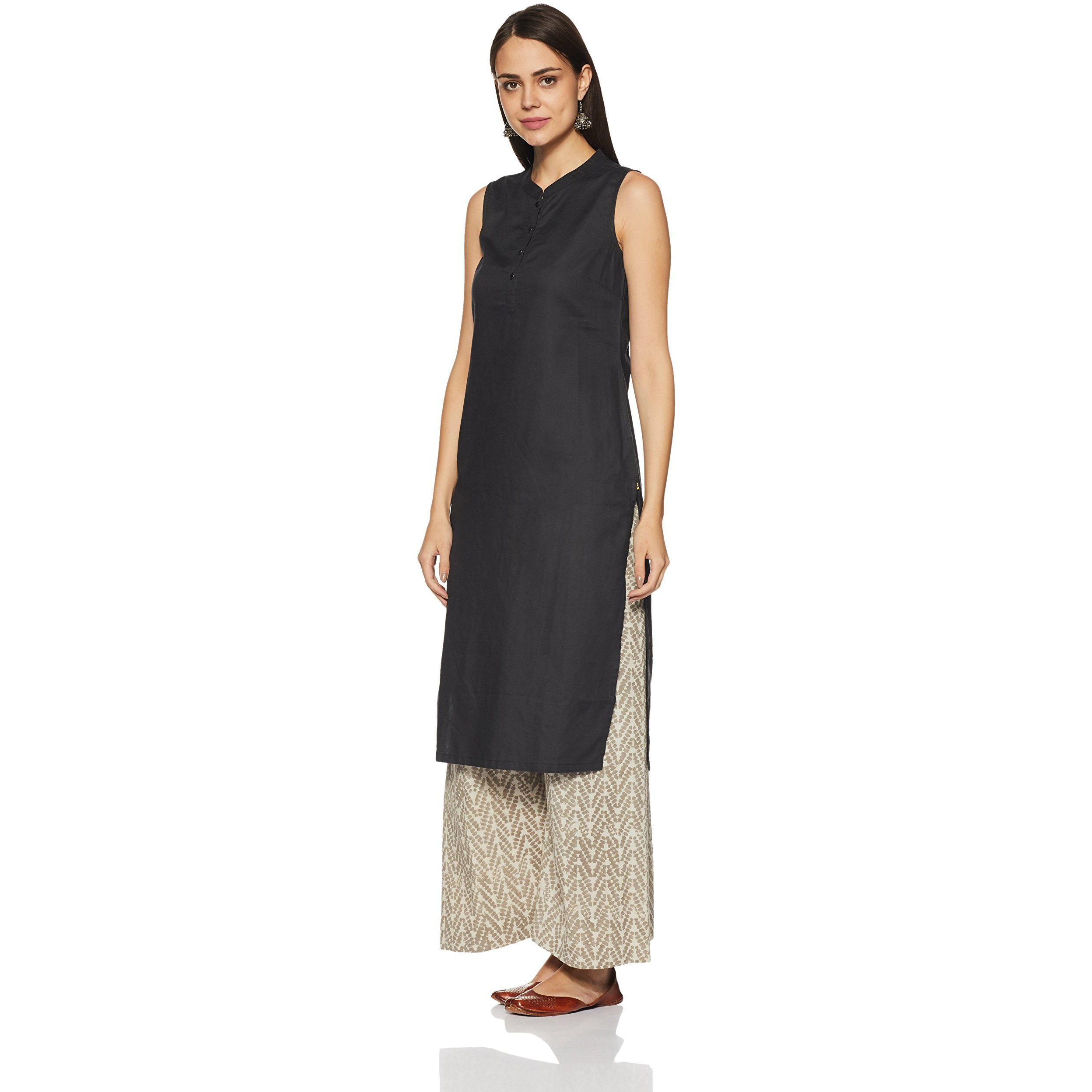 Aurelia Women's Straight Kurta (16Auk12870-02041_Black_Medium)