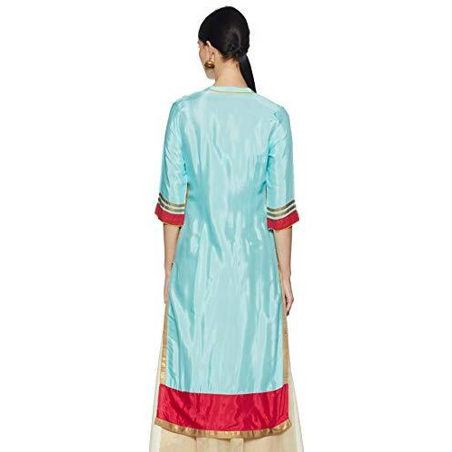 W For Woman Women's Straight Kurta (16Au16291-58268-16-Blue)