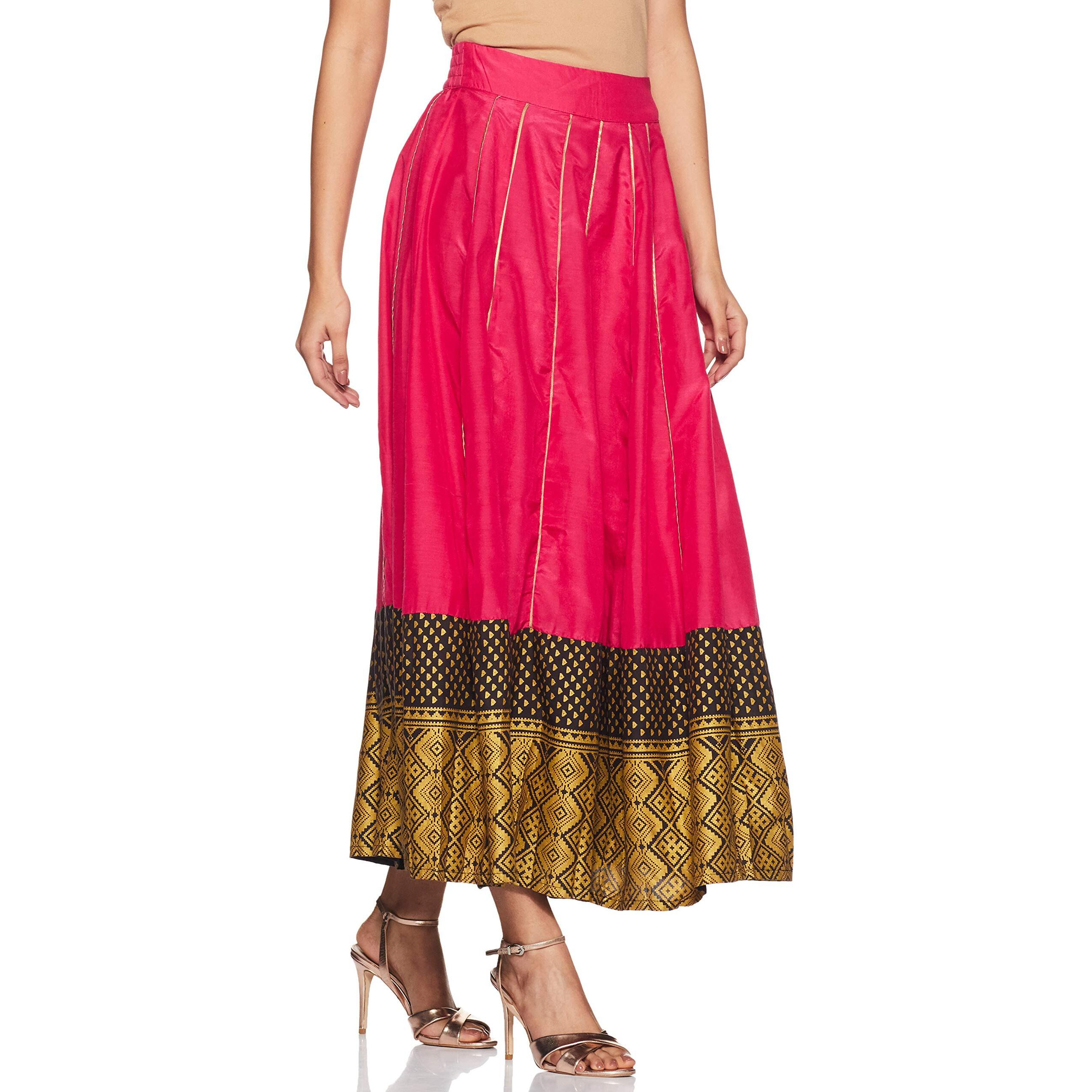 W For Woman Women's Full Skirt (16Au55176-11761_Pink_Ws)