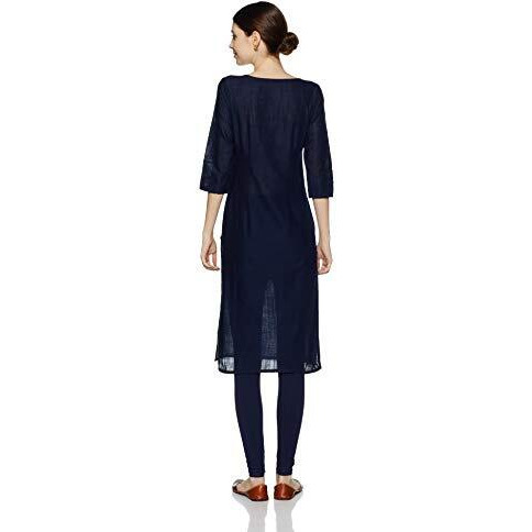 Aurelia Women's Straight Kurta (17Fek12996-62049_M_Blue)