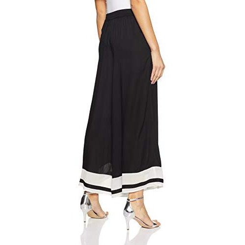 W For Woman Women's Loose Fit Crepe Palazzo (17Fe60622-65115_Ws_Black_Black_Small)