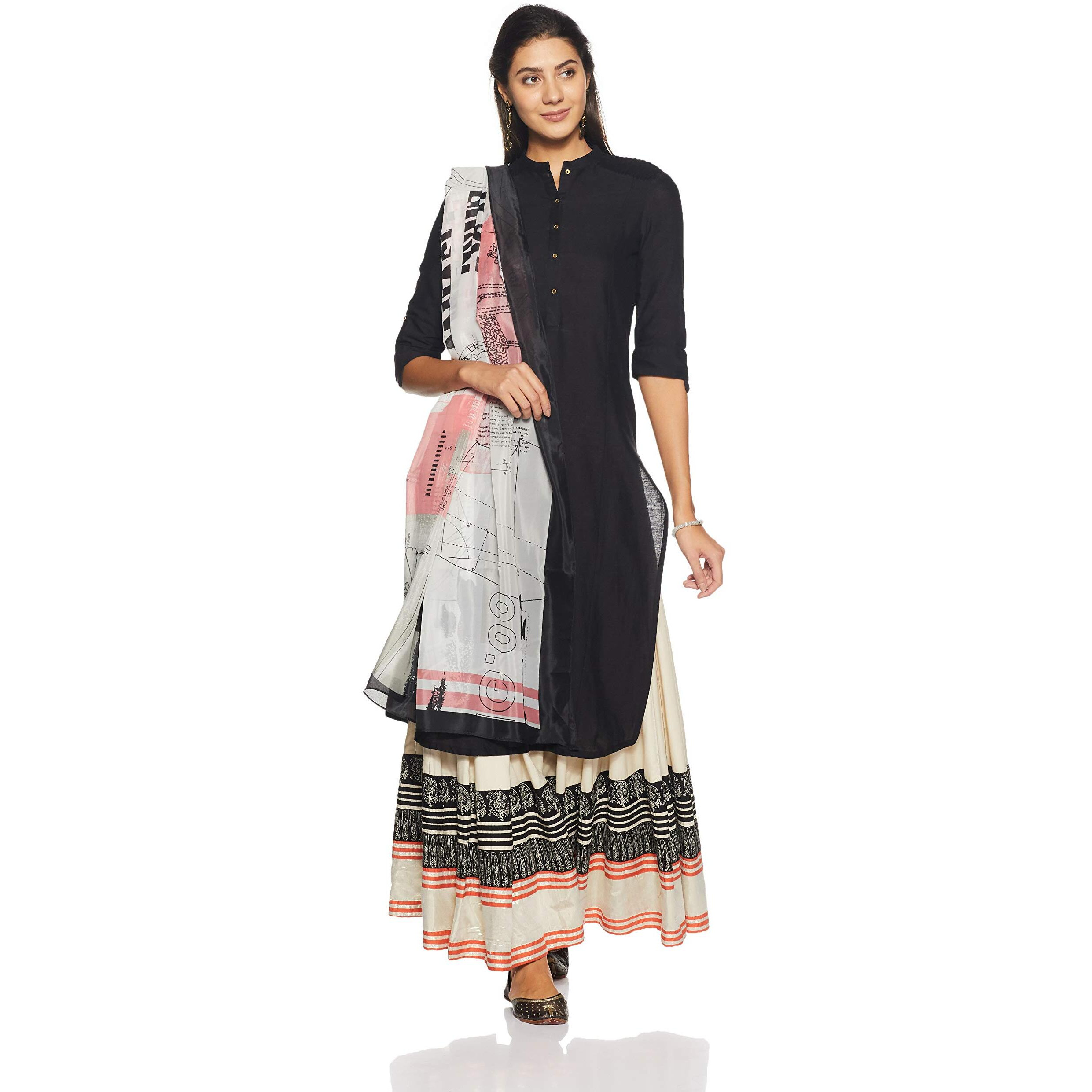W For Woman Synthetic Dupatta (17Fe80761-91777_Wfs_Pink)
