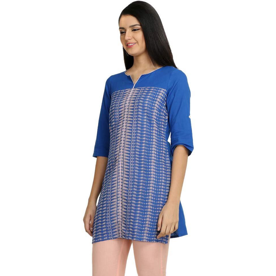 Aurelia Women's Straight Kurta (17Fek21329-78604_L_Blue)
