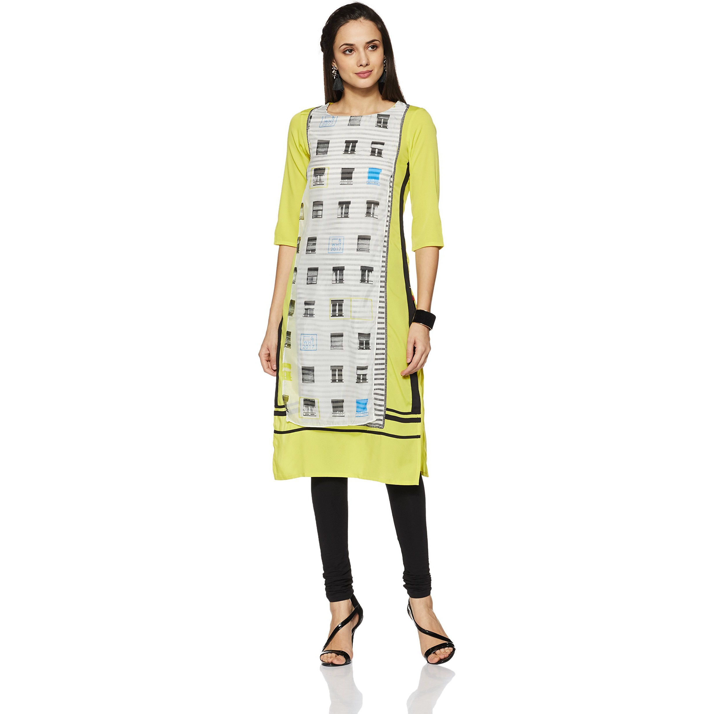W For Woman Straight Kurta (17Fe16756-65113_14_Lime)