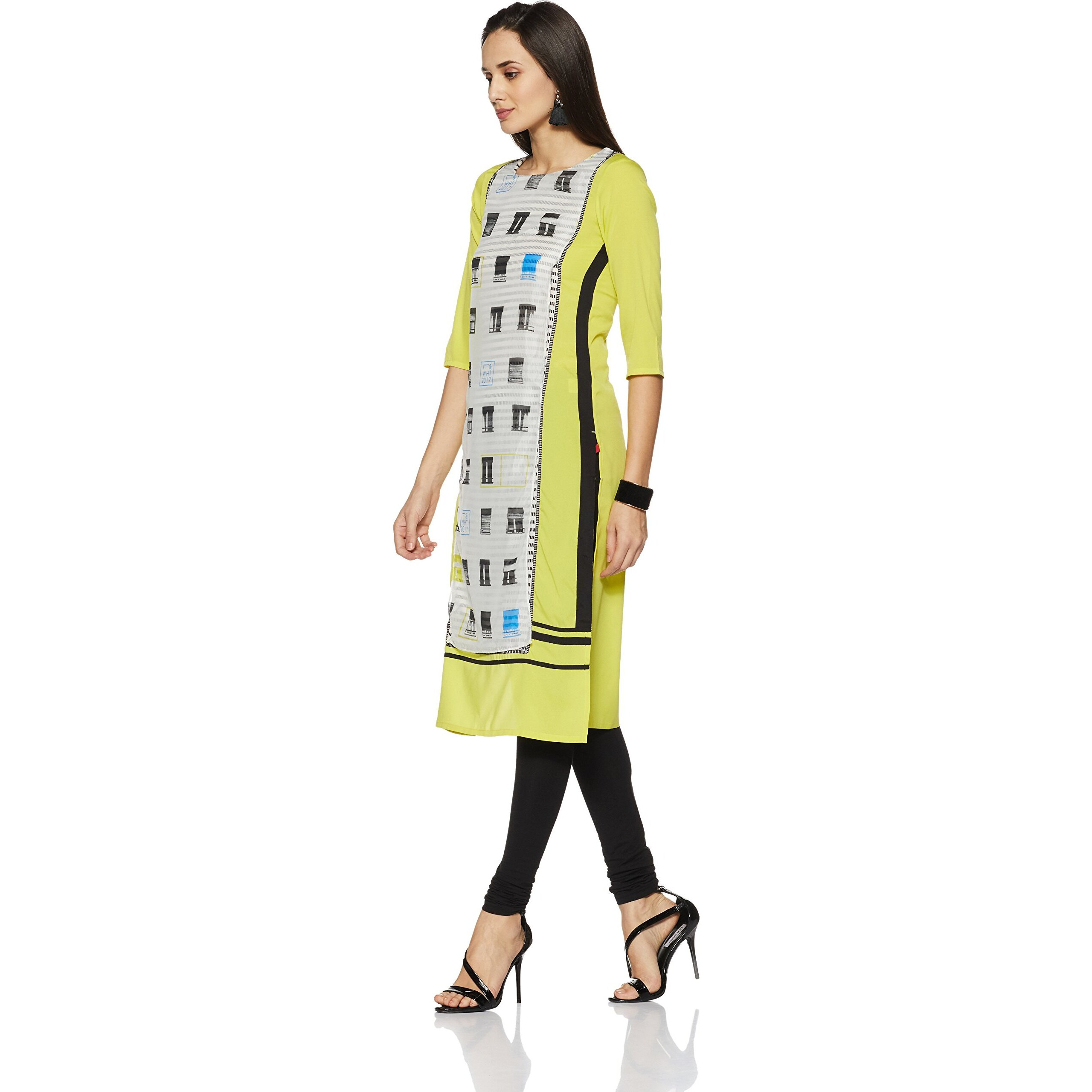 W For Woman Straight Kurta (17Fe16756-65113_14_Lime)