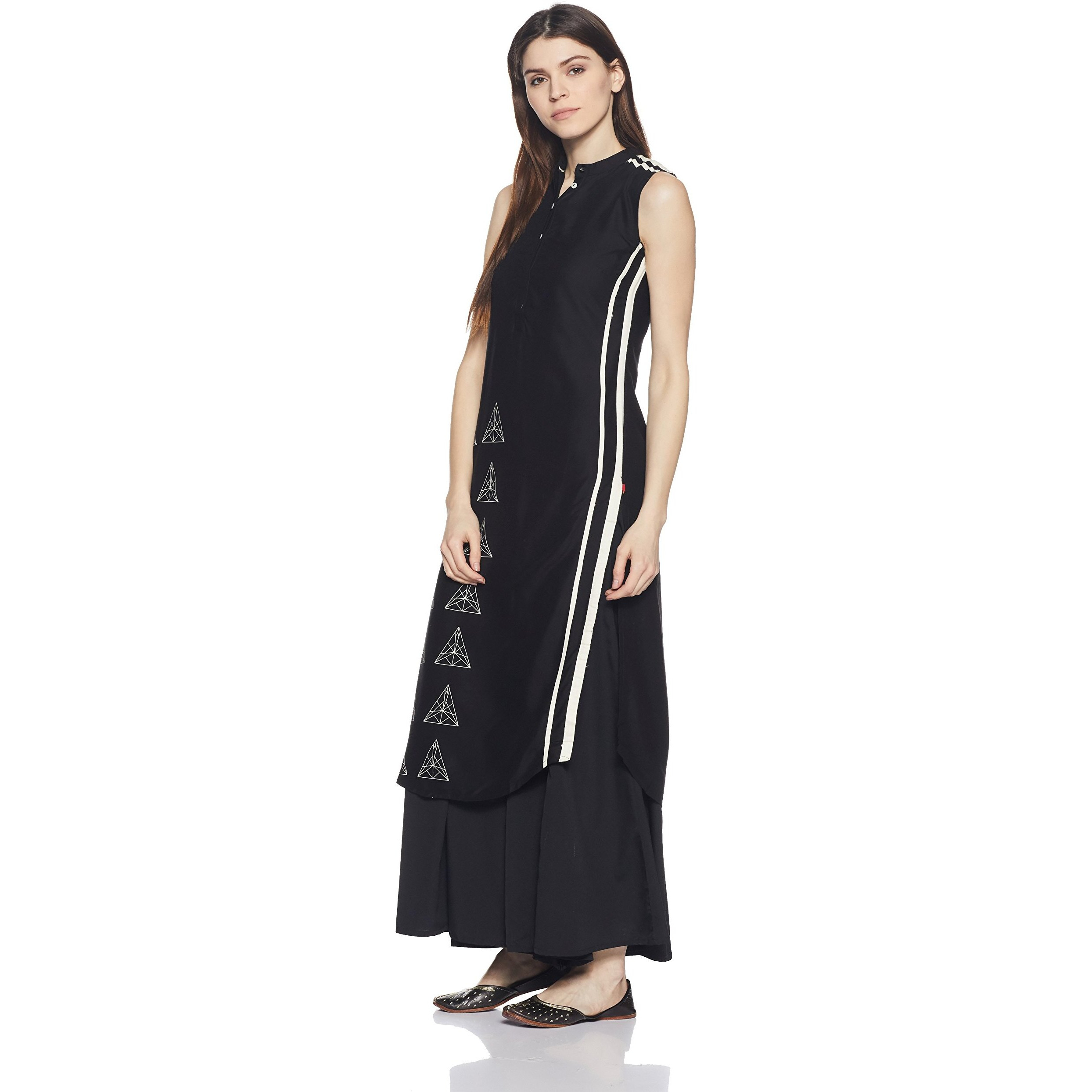 W For Woman Straight Kurta (17Fe16538-58746_6_Black)