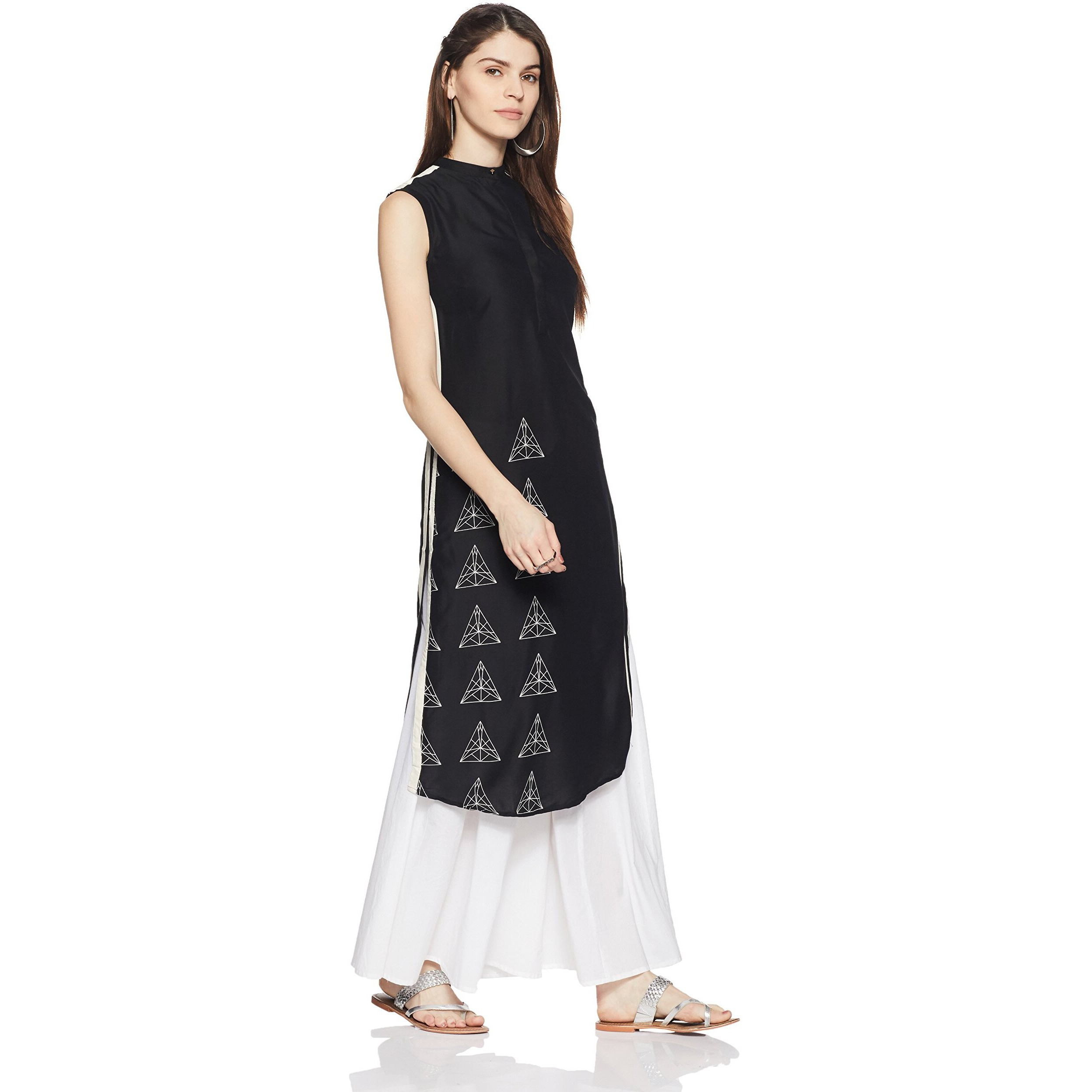 W For Woman Straight Kurta (17Fe16538-58746_6_Black)