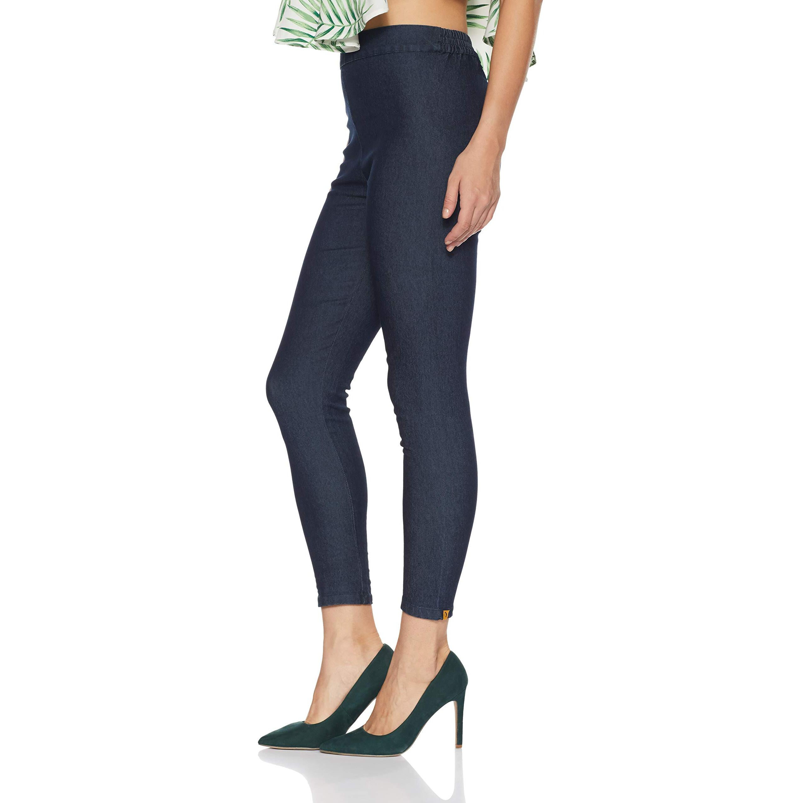 Aurelia Women's Regular Fit Denim Leggings (17Fek60049-02280_Xs_Blue_Blue_Xs)