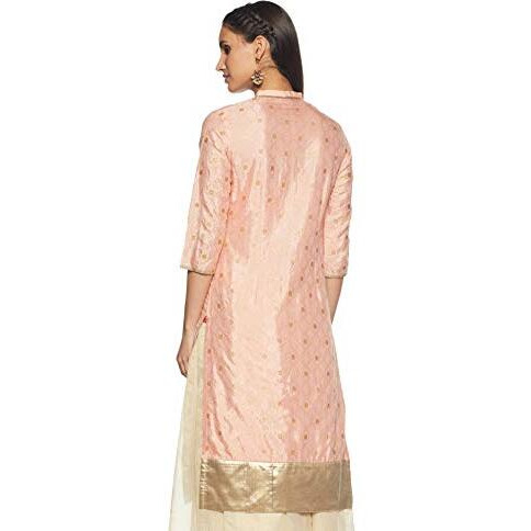 W For Woman Women's Straight Kurta (17Au16983-50303_Coral Pink_10)