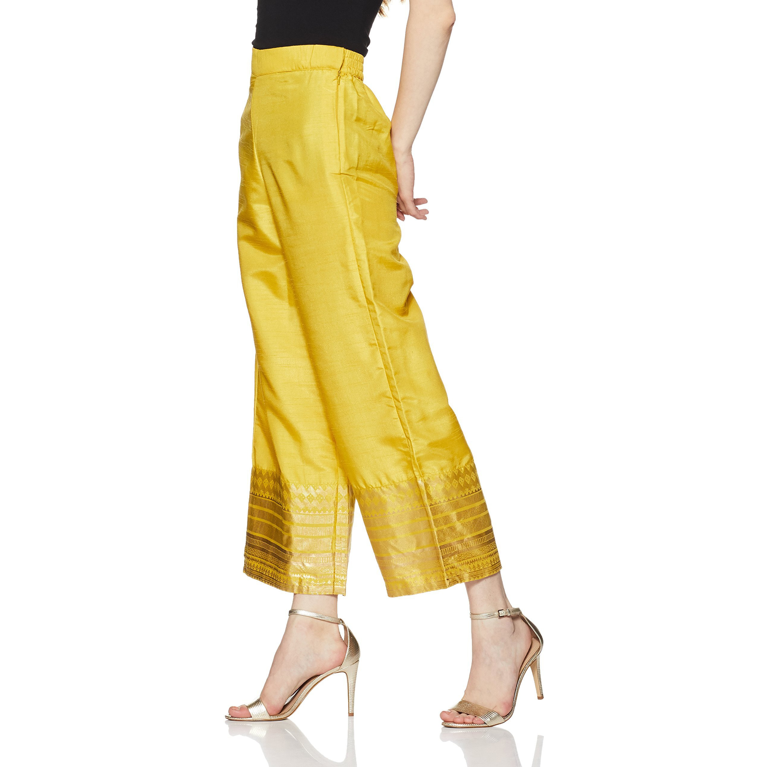 W For Woman Women's Straight Pants (17Au60655-66096_Golden_16)