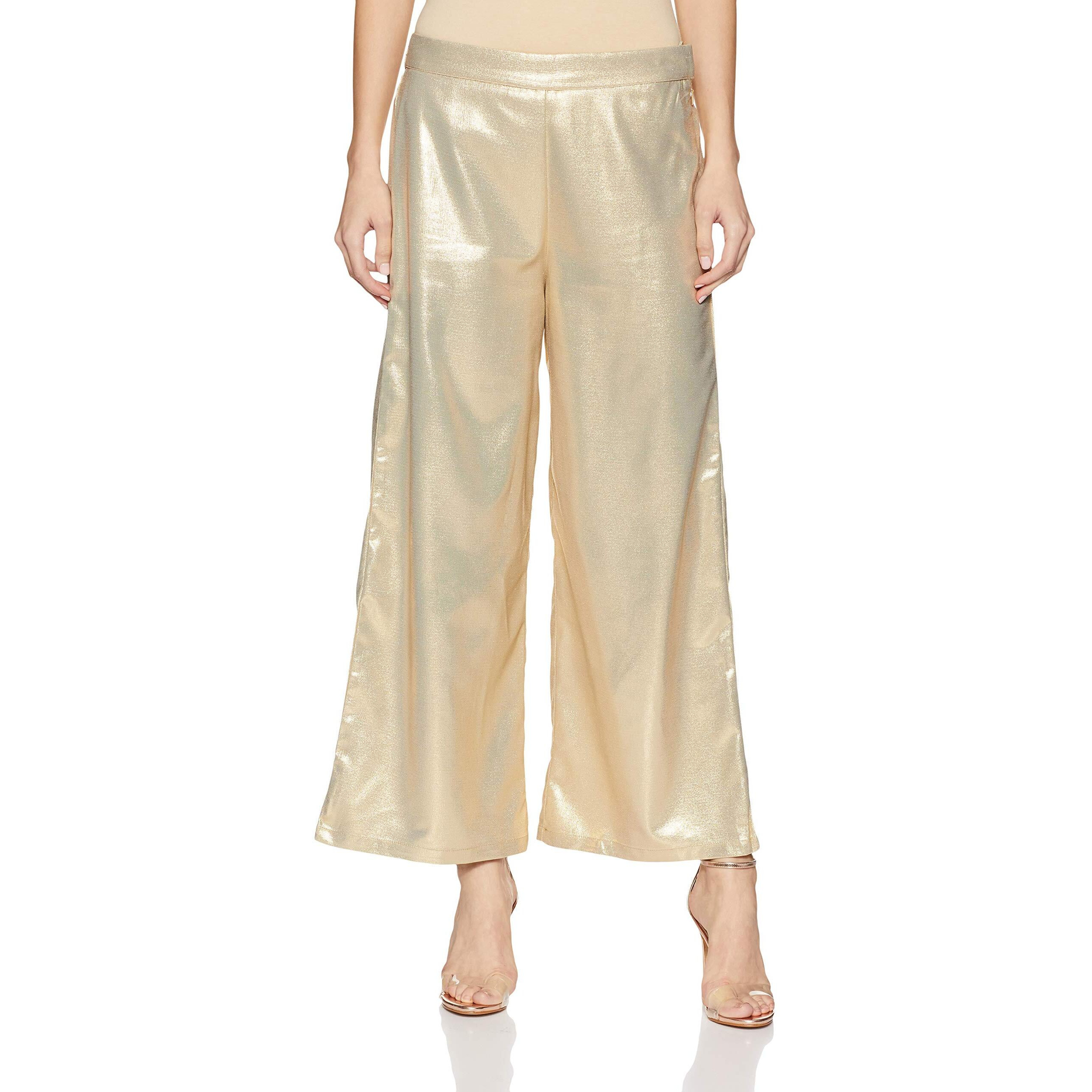 W For Woman Women's Straight Pants (17Au60234-72717_Golden_10)
