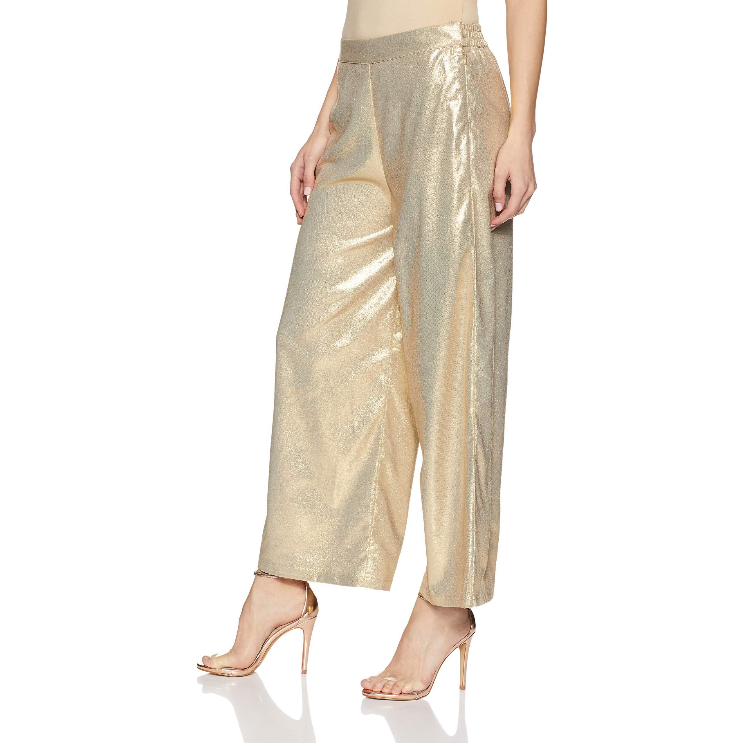 W For Woman Women's Straight Pants (17Au60234-72717_Golden_10)