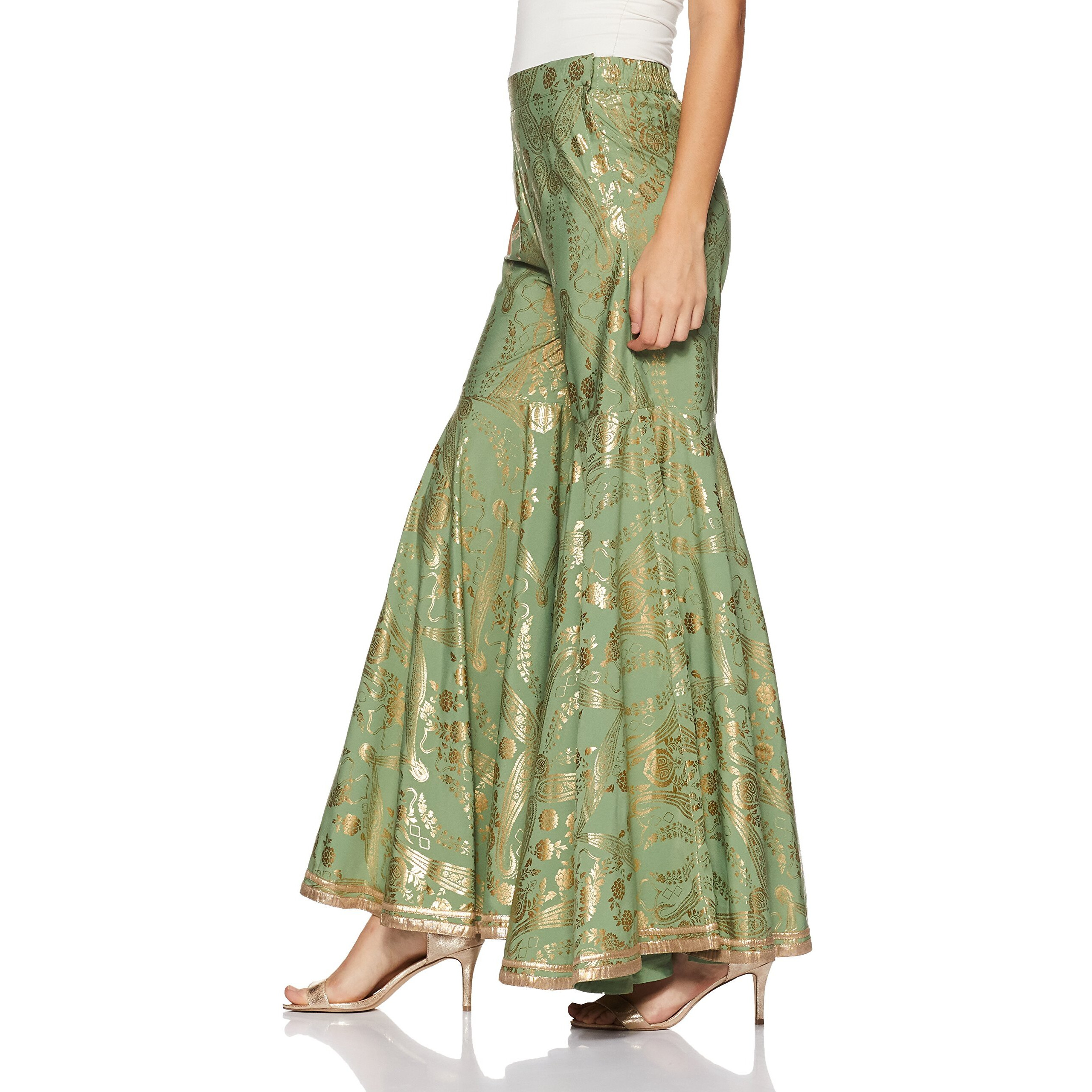 W For Woman Women's Palazzo (17Au60690-50590_Mistletoe_Wm) Green