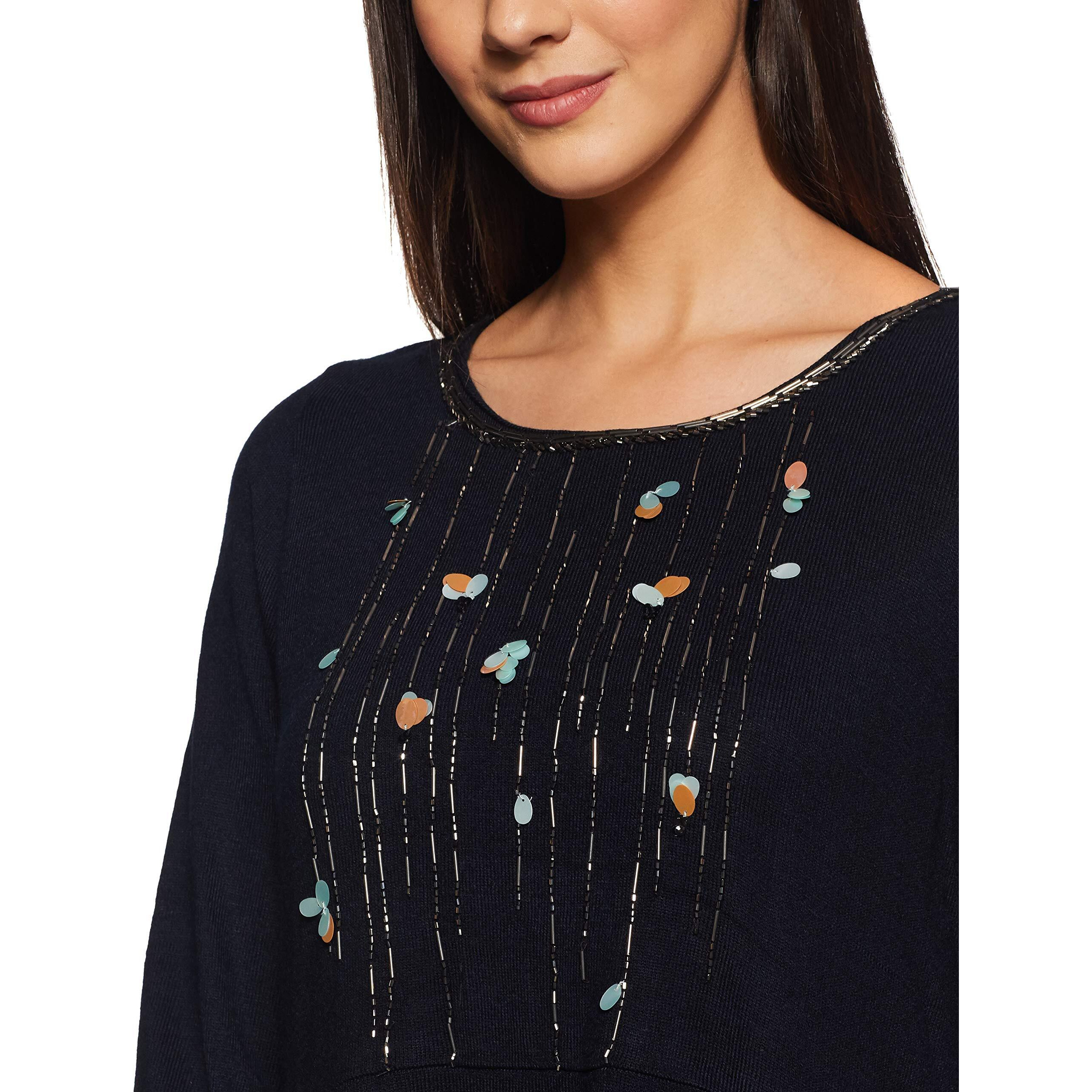 W For Woman Straight Winter Kurta (17No17697-66134_Night Sky_16)