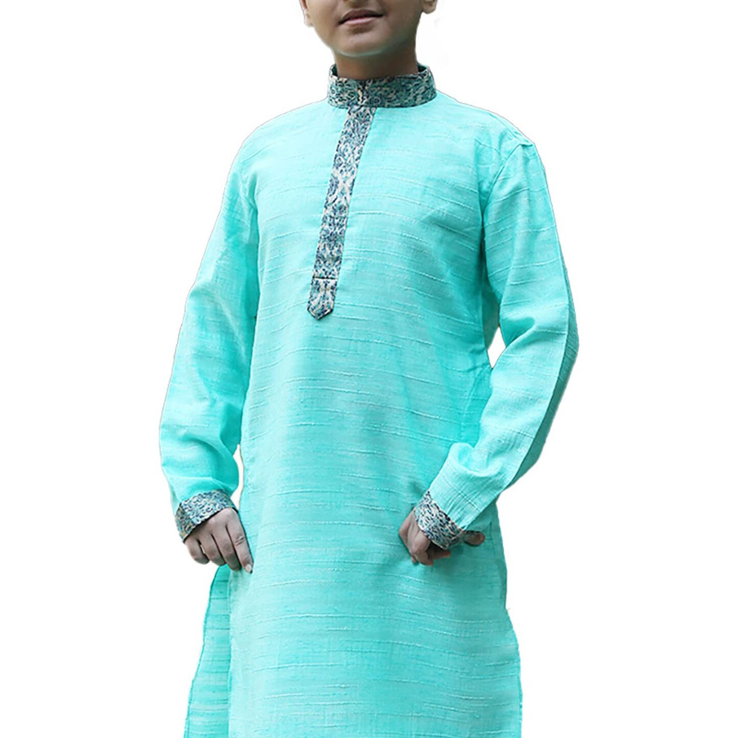 Manyavar Blended Silk Full Sleeve Zari And Stone Kurta Pajama Set For Kids And Boys(5-6 Years)