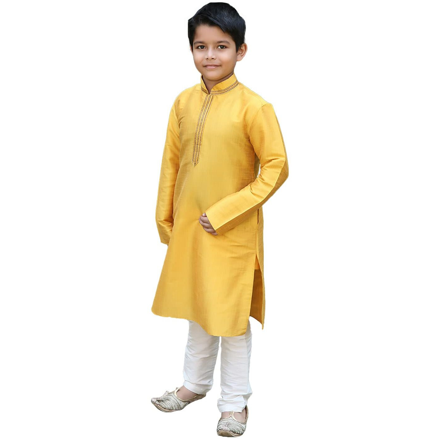 Manyavar Blended Silk Kurta Pajama Set For Kids And Boys(4-5 Years)