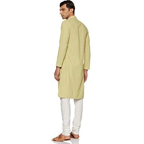 Manyavar Men's Art Silk Kurta Pyjama (S952820_Green_L)