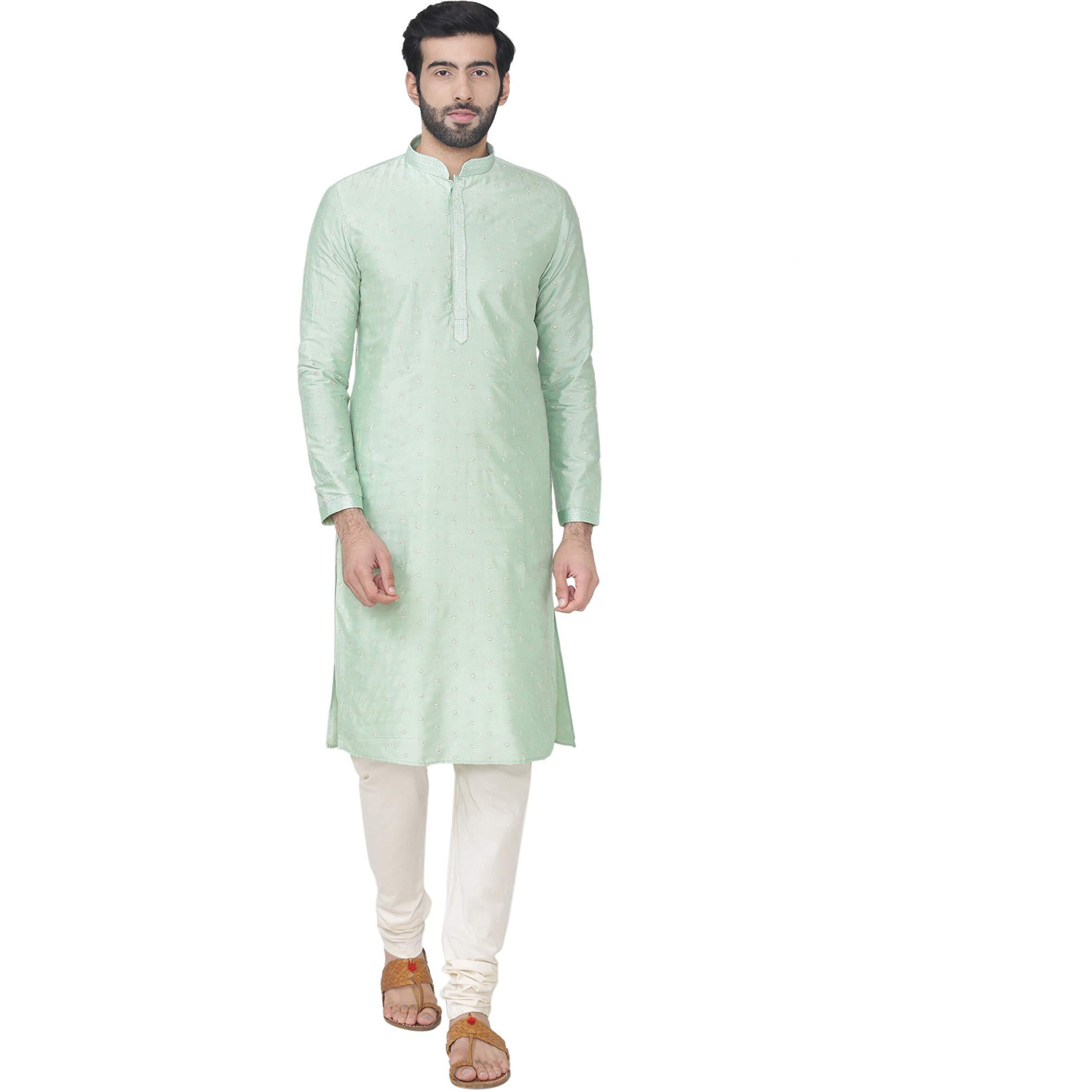 Manyavar Men's Kurta (Sdes438-317-Xxl_Blue_Xx-Large), 2Xl