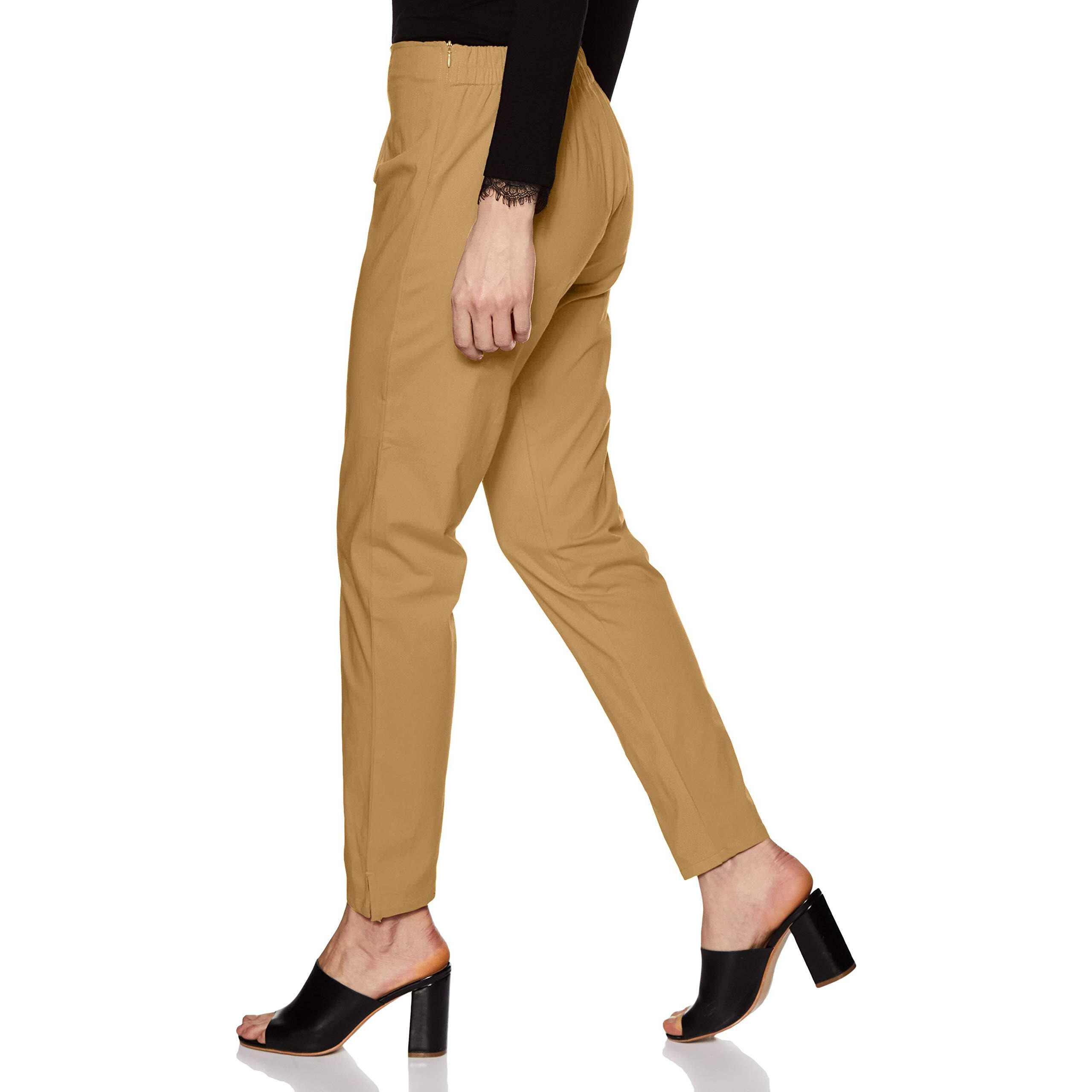 Rupa Softline 4D Cotton Stretch Comfort Kurti Pant For Women, All-Purpose Fashion For Western, Ethnic, And Casual Wear - Full-Length, Solid Color, Pack Of 1 Beige