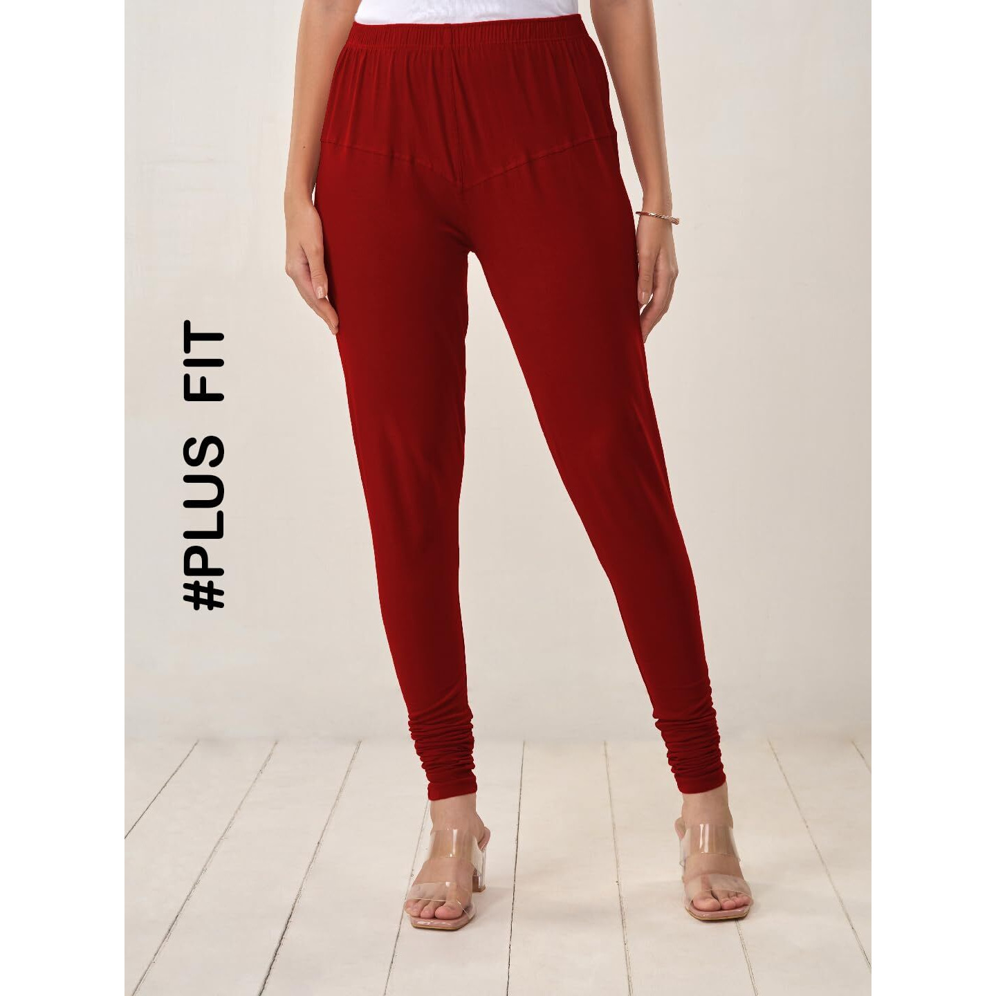 Lyra Women Solid Premium Cotton Churidar Leggings | Mid-Waist | Fashionwear