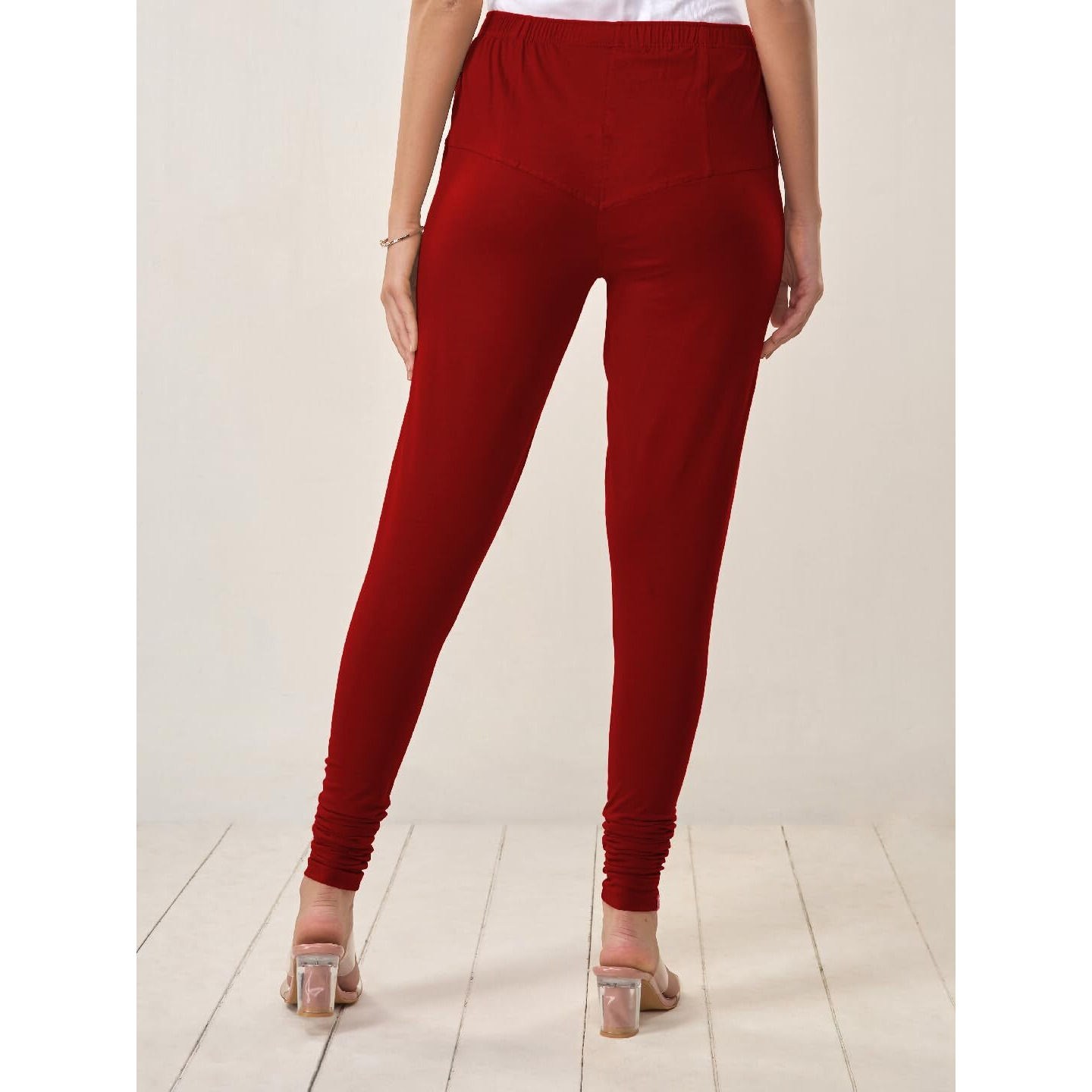 Lyra Women Solid Premium Cotton Churidar Leggings | Mid-Waist | Fashionwear