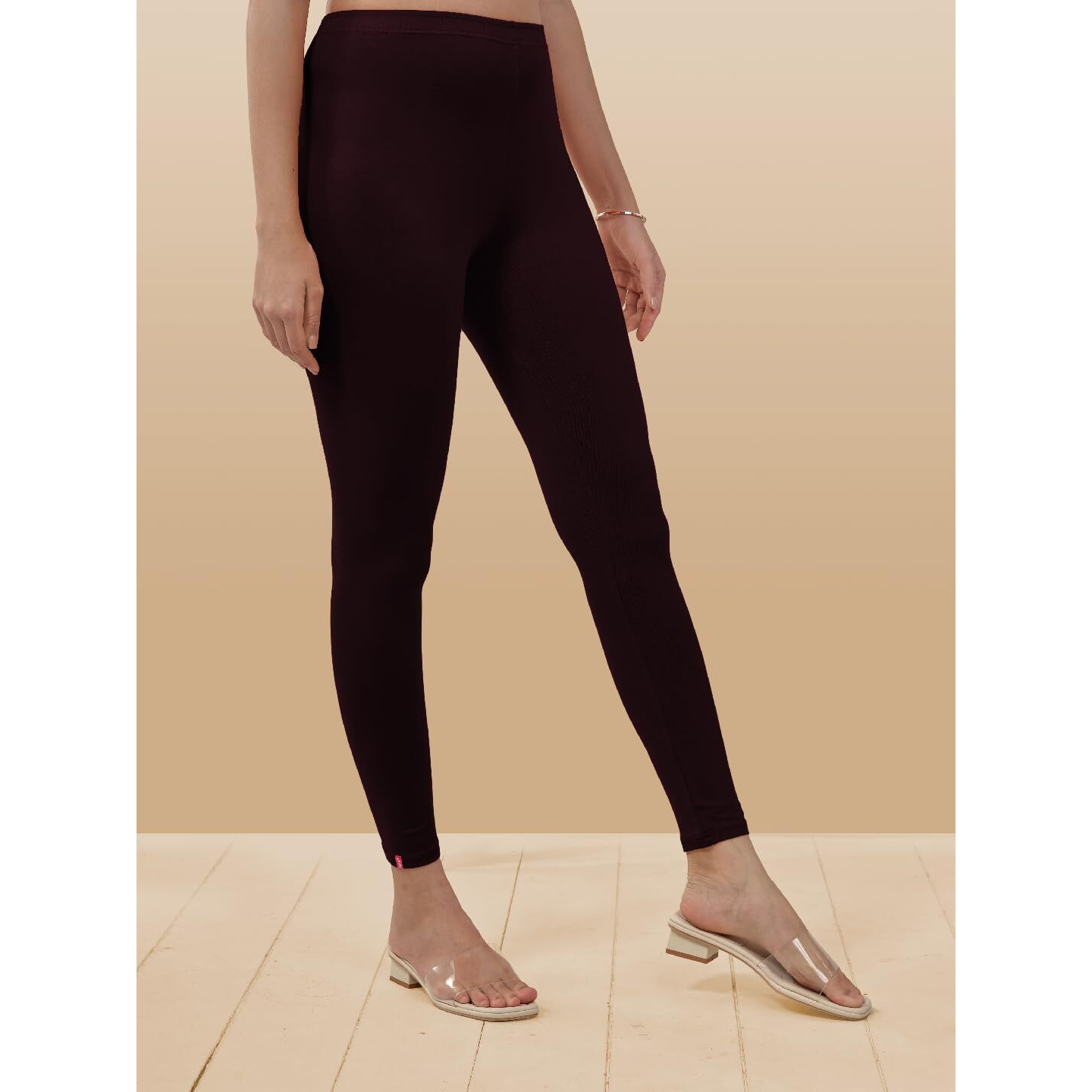 Lyra Women Solid Premium Cotton Ankle Length Leggings | Mid-Waist | Fashionwear