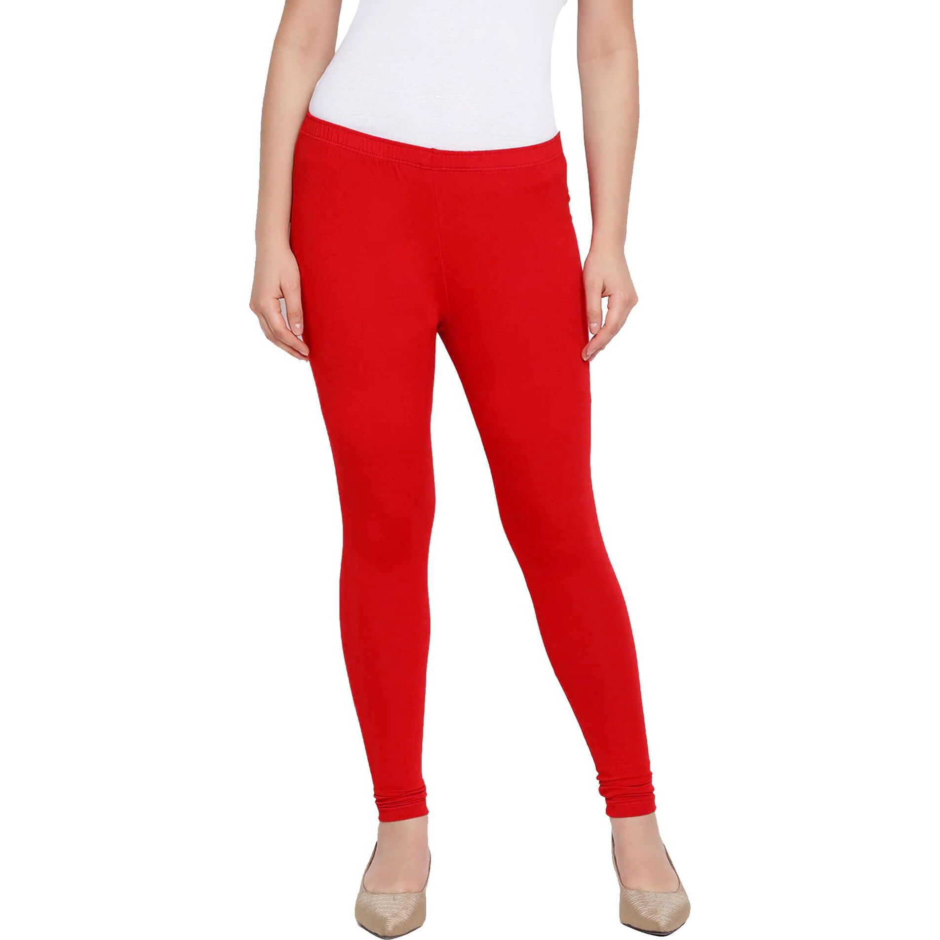 Lyra Women's Red Churidar Leggings