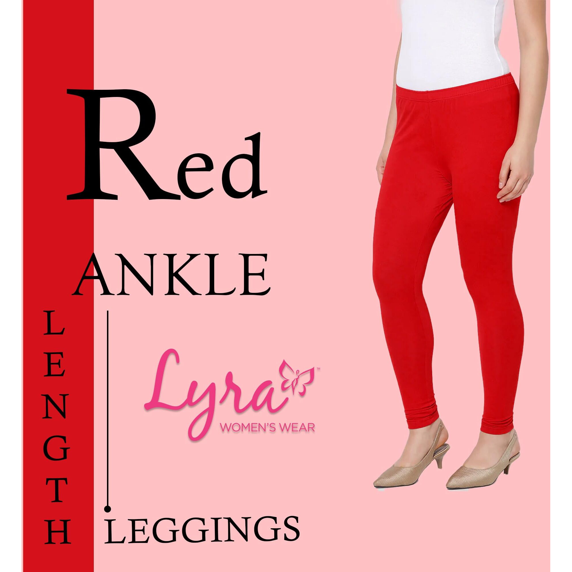 Lyra Women's Red Churidar Leggings