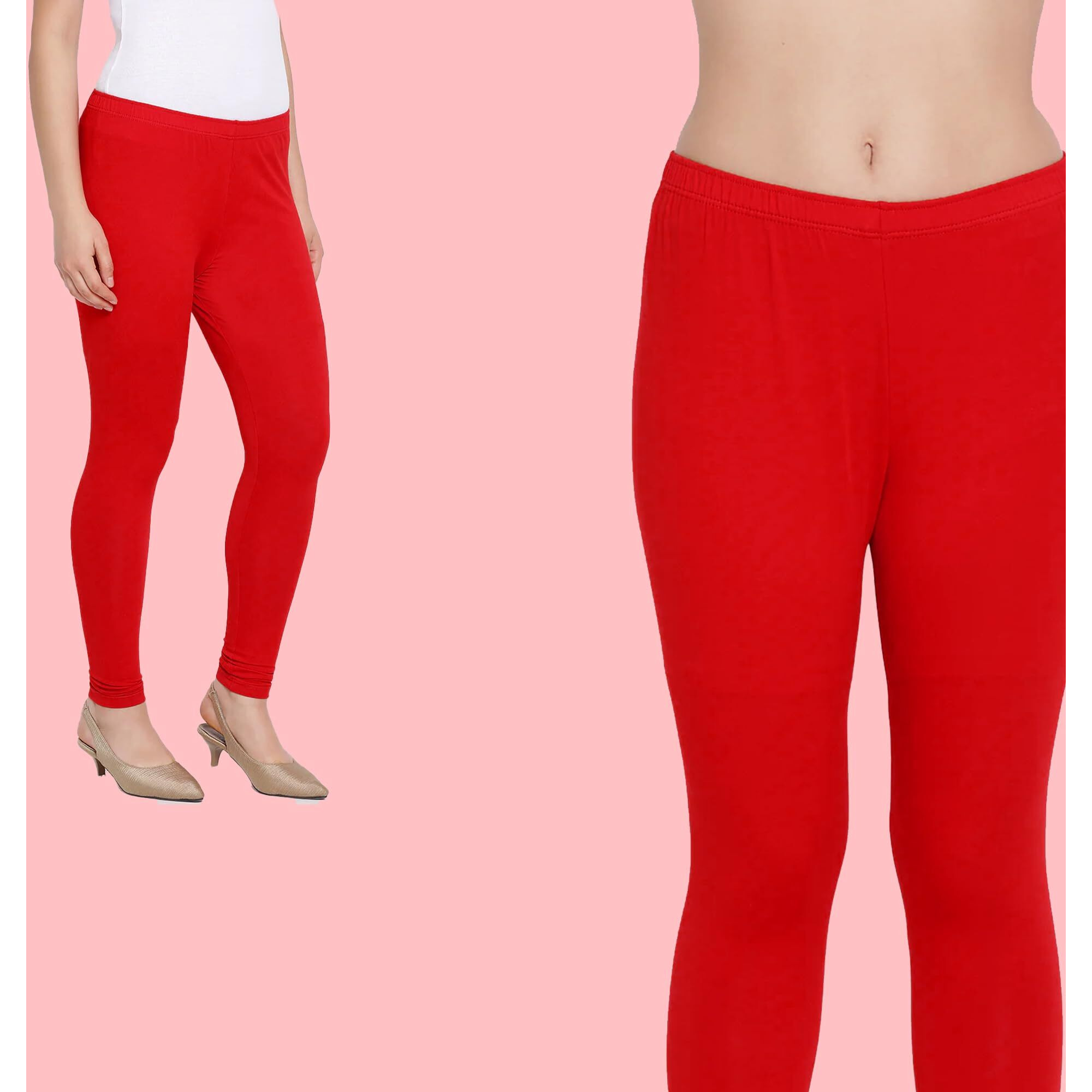 Lyra Women's Red Churidar Leggings