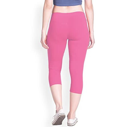 Lux Lyra Women's Super Combed Cotton Elastane Stretch Slim Fit Capri Pants Xl